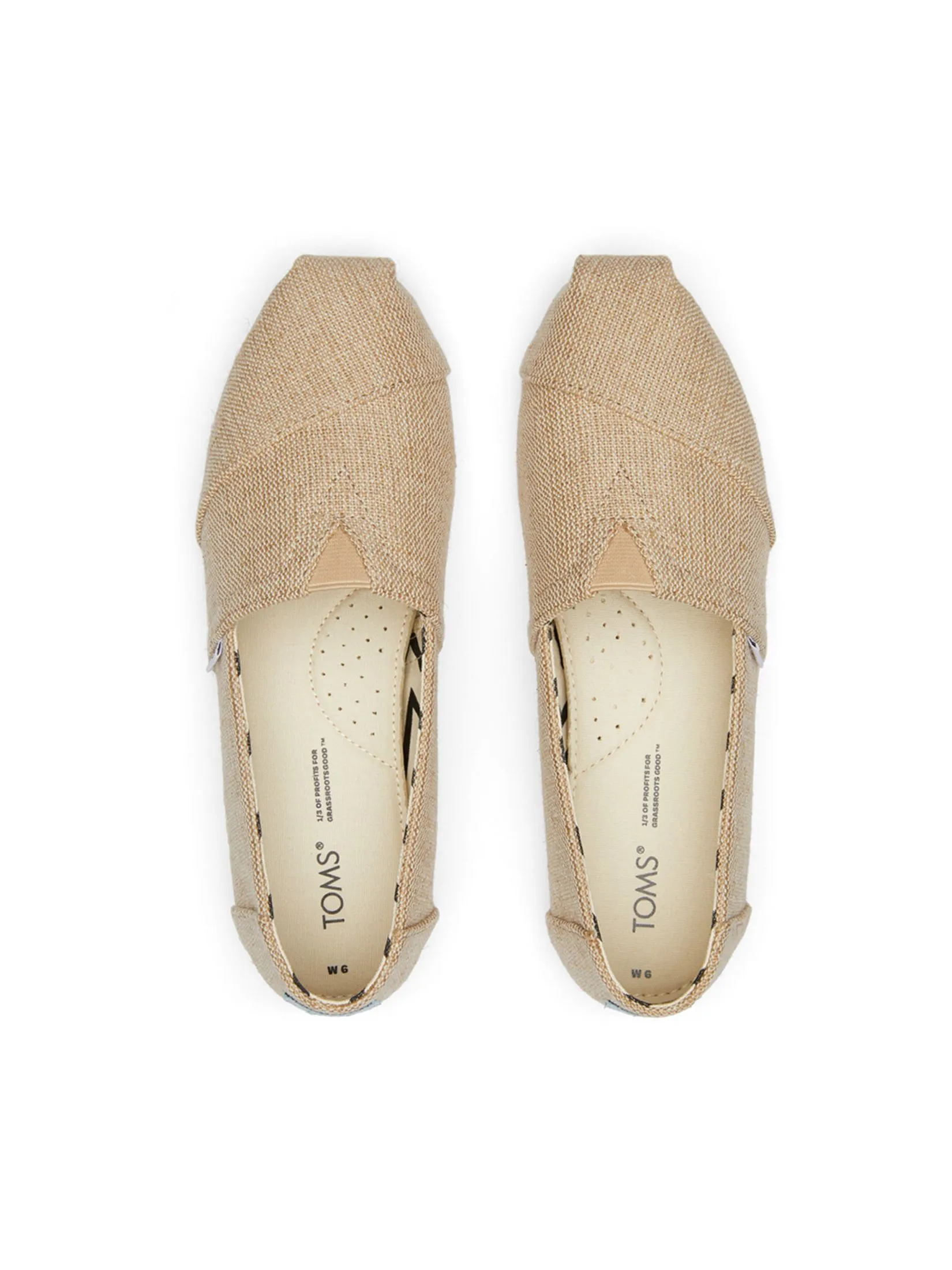 TOMS Women Shoe Slip On Alpargata Natural Undyed Heritage Canvas