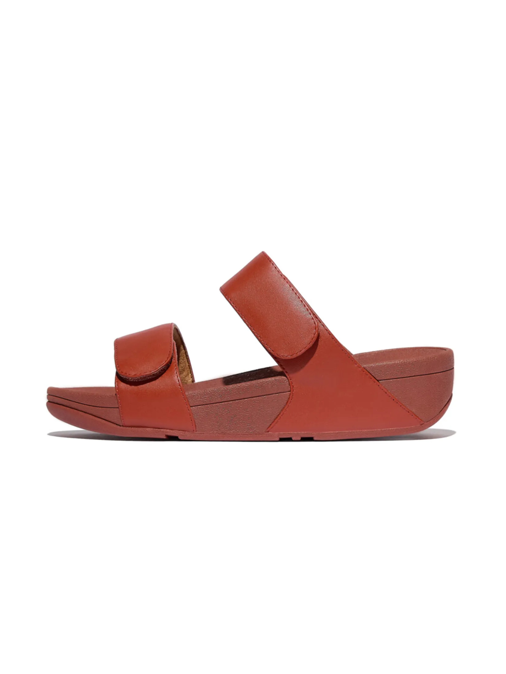 FitFlop™ WOMEN S LULU ADJUSTABLE LEATHER SLIDES BROWN