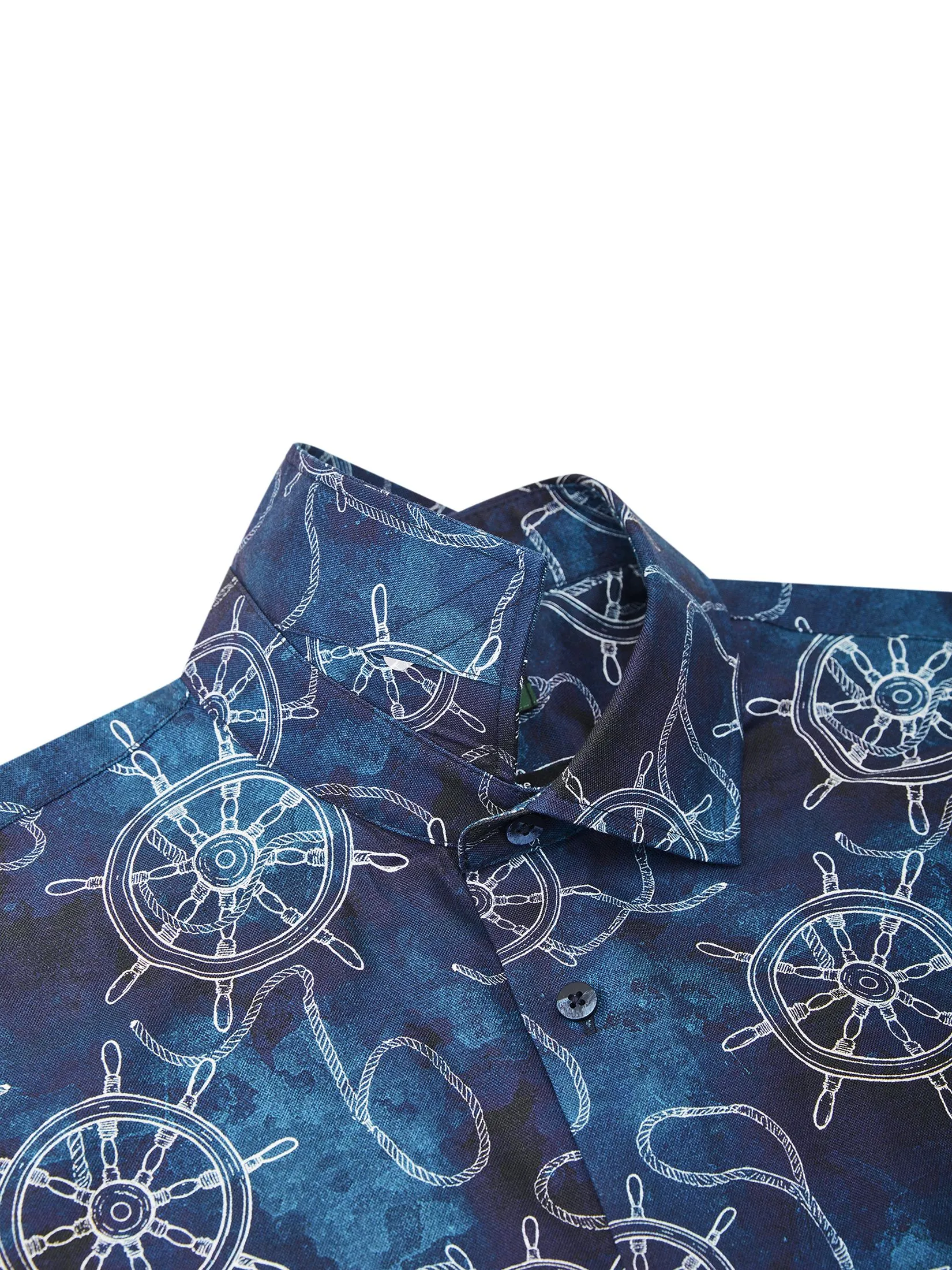 G2000 Men Clothing Cotton Digital Print Oxford Short Sleeve Casual Shirt  Comfort Fit - Navy