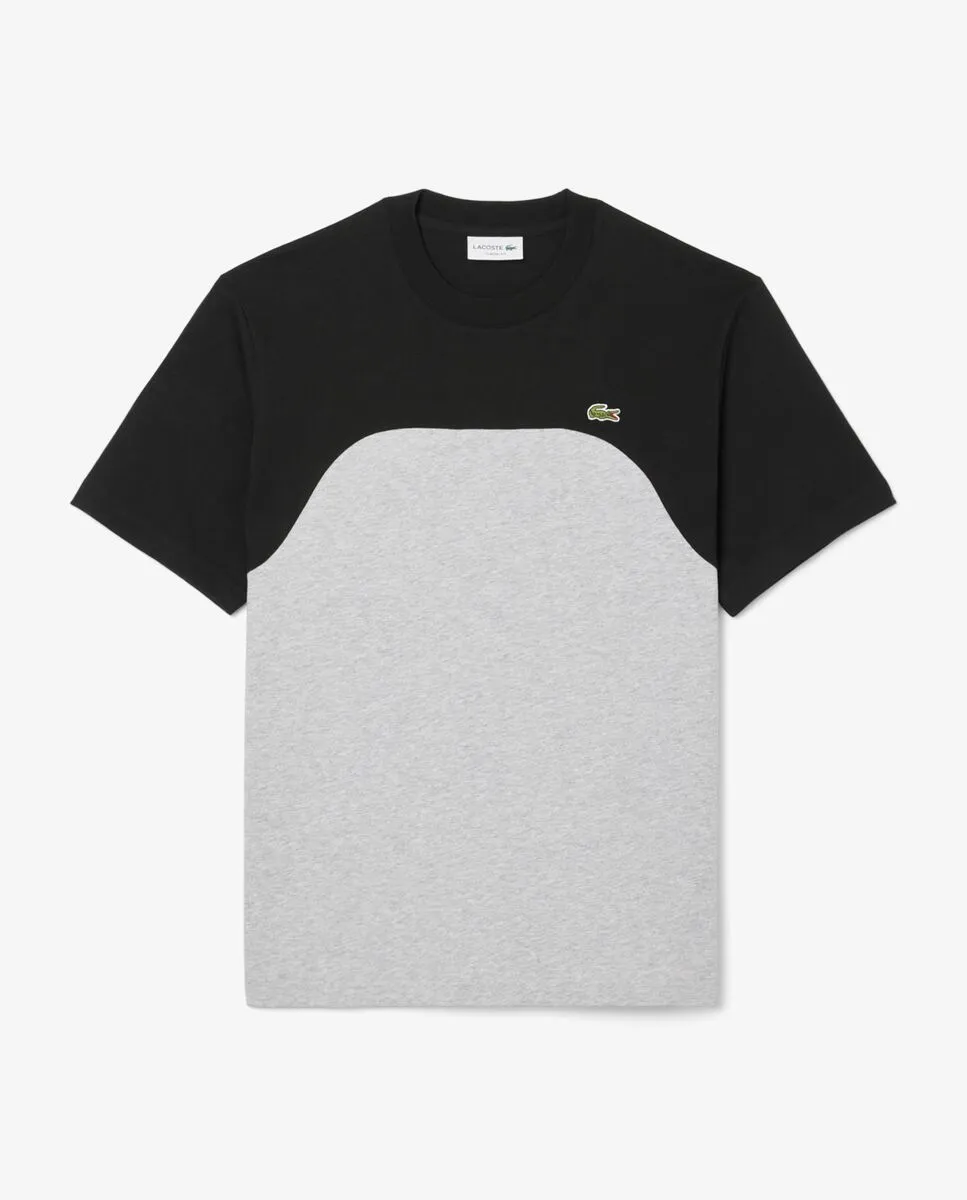 LACOSTE Cotton Jersey Colour-Block T-Shirt Grey