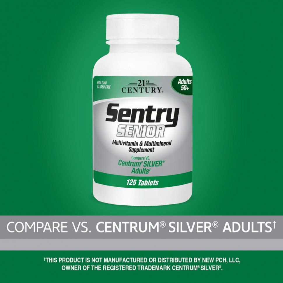 21st Century, Sentry Senior, мультивитаминная и мультиминеральная добавка, для взрослых от 50 лет, 125 таблеток
