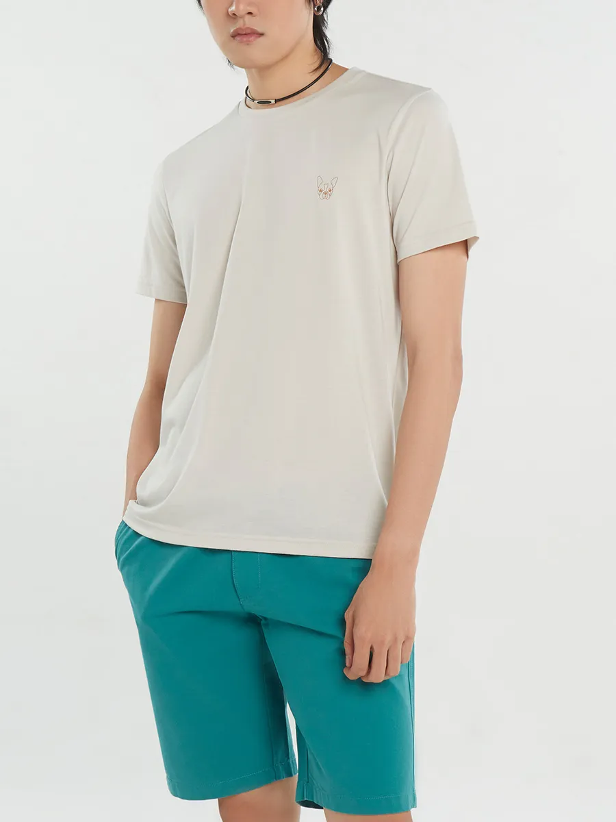 ESP Crew Neck Frenchie Tee Shirt Men Ivory