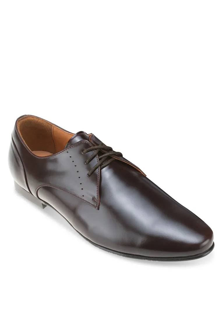 LUIGI BATANI Brown Stencil Work Cut Formal Lace Up