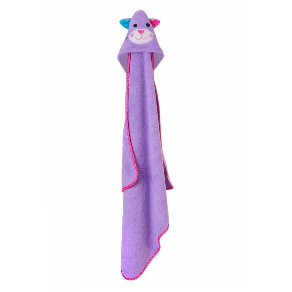 ZOOCCHINI Purplr Baby Snow Terry Hooded Bath Towel -Kallie The Kitten