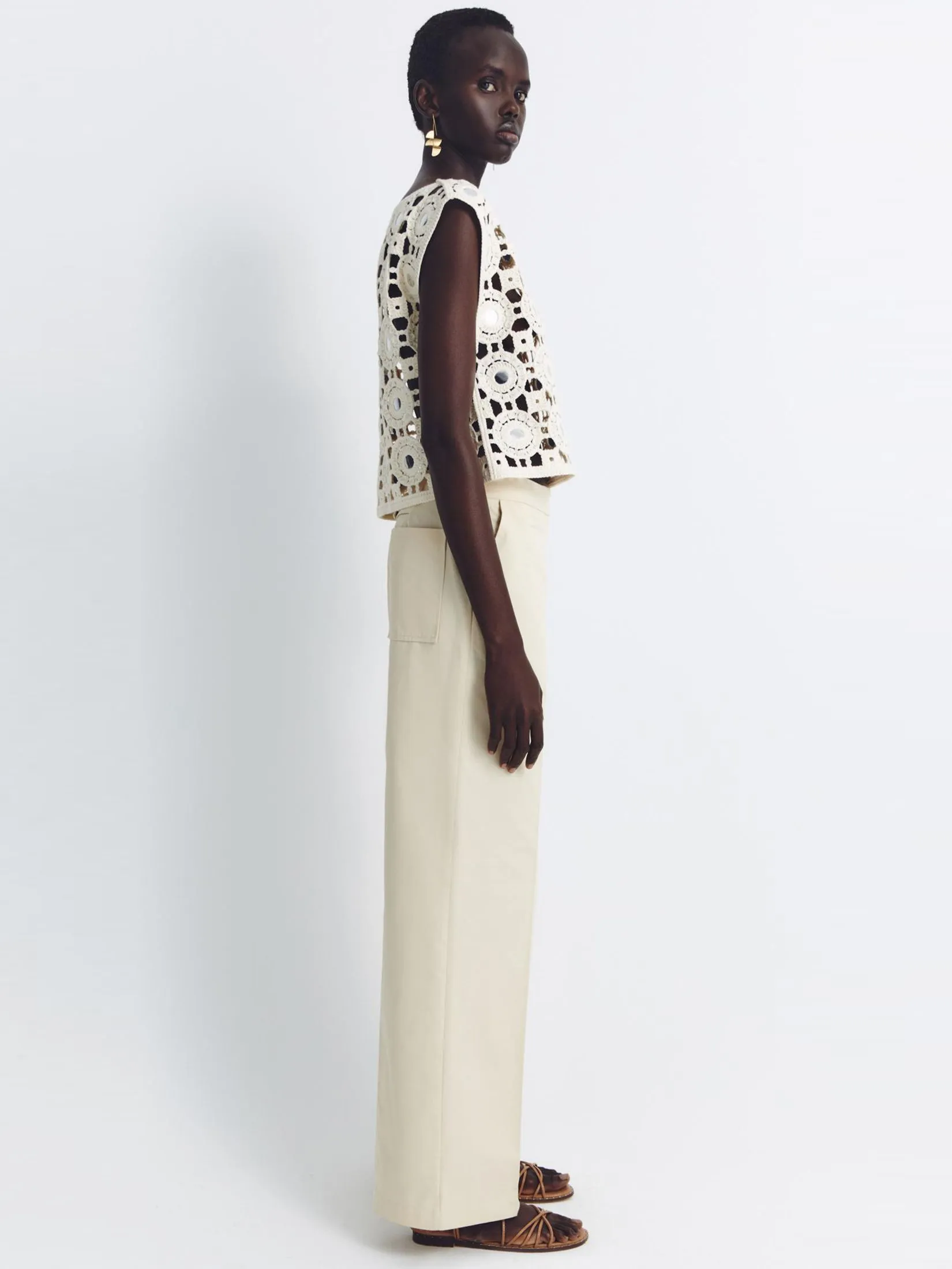 SFERA Women Pants Cotton Off White