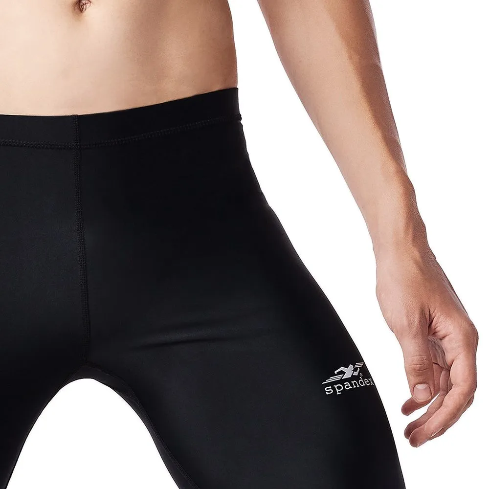SPANDEX Black/Black-NS002HF-Compression 3/4 pants
