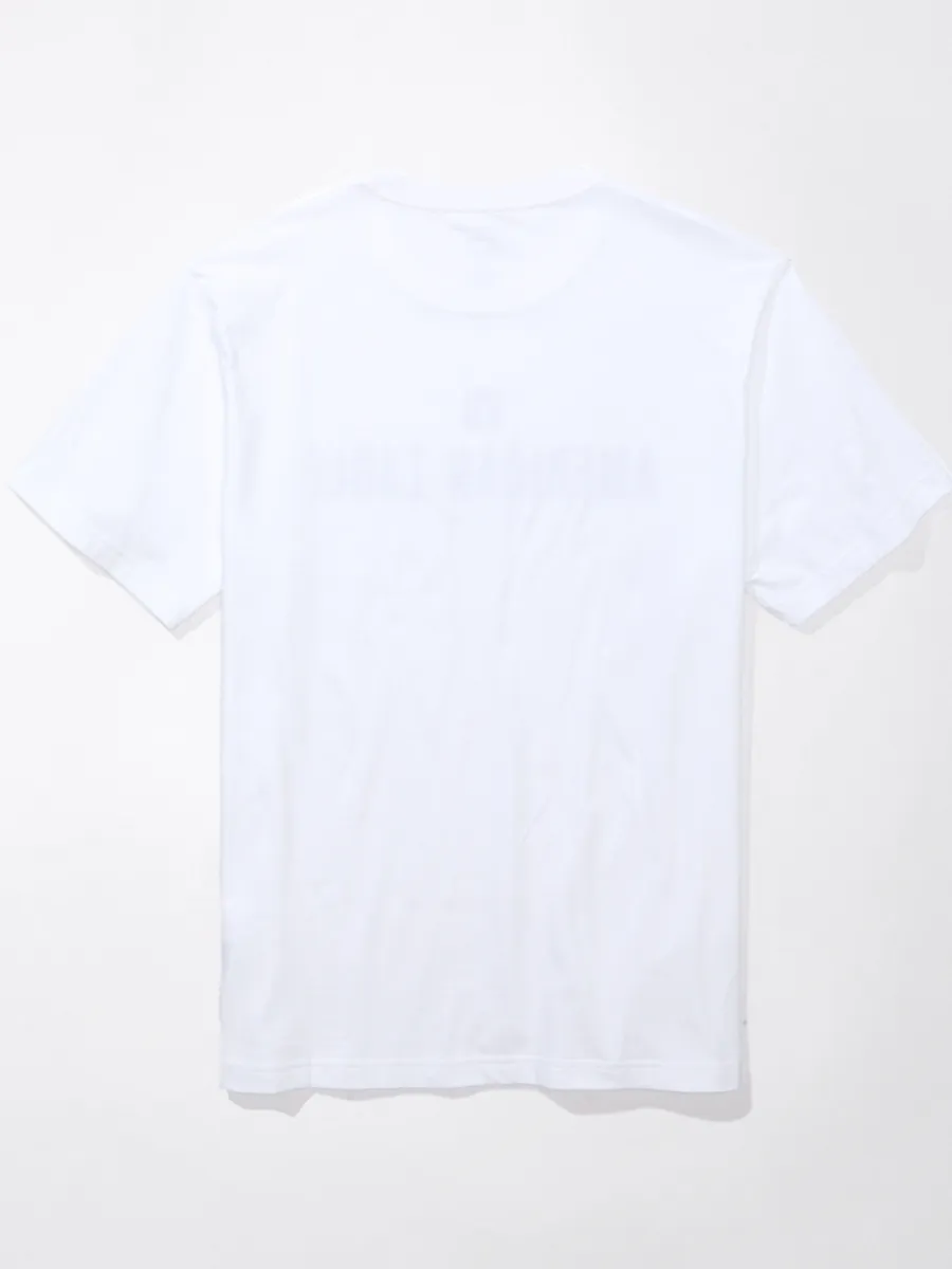 AMERICAN EAGLE MEN G SS CORE BRAND SET IN TEE- PC DYE + SERIOUSLY SOFT WASH 101 AIR WHITE