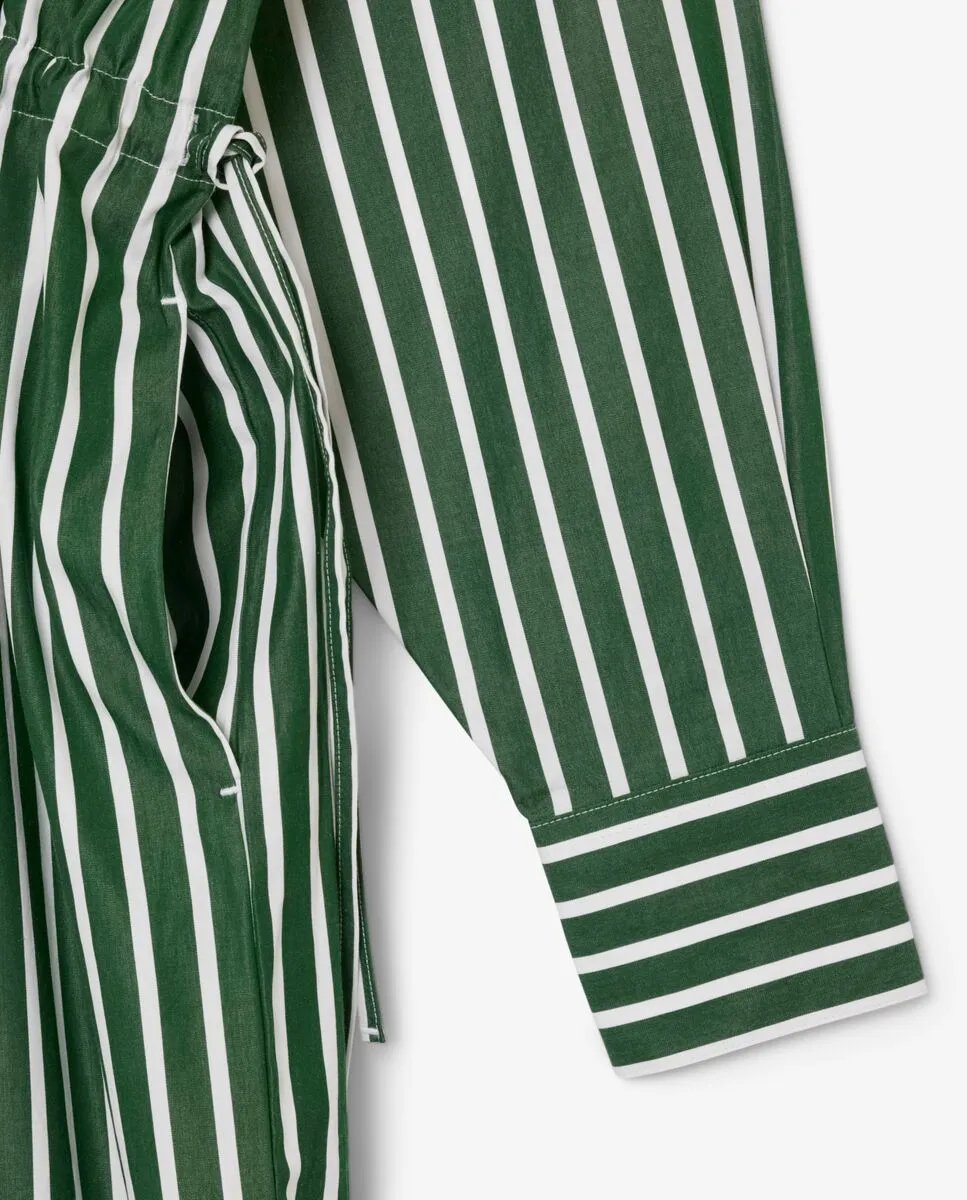 LACOSTE Relaxed Fit Poplin Shirt Dress Green