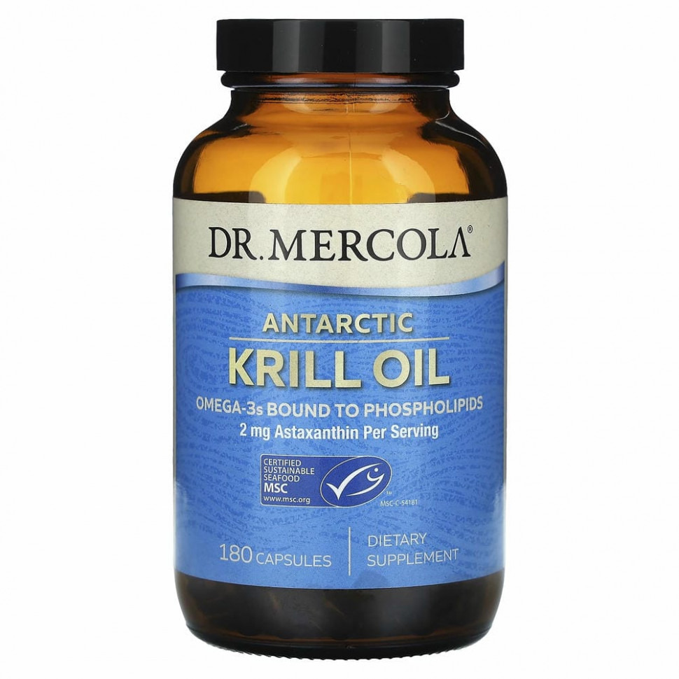 Dr. Mercola, Масло антарктического криля, 180 капсул - MCL-01027-180 шт.