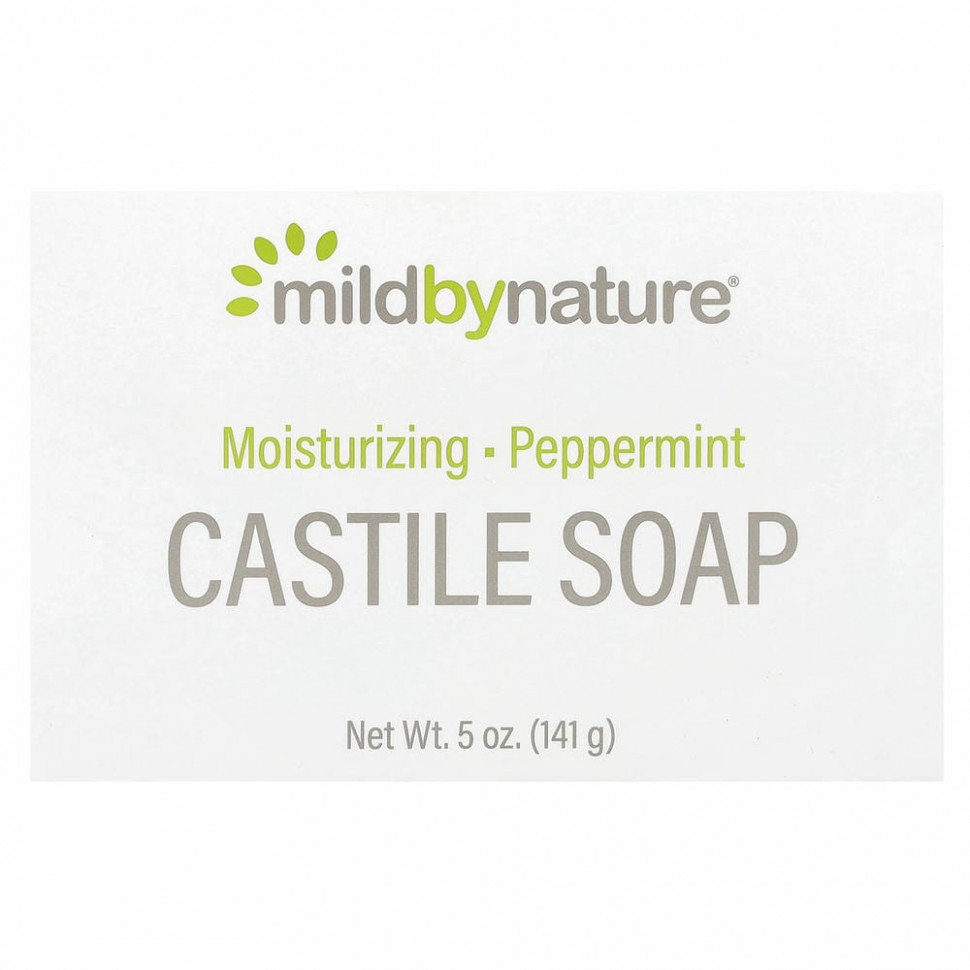 Mild By Nature, кастильское кусковое мыло, с ароматом перечной мяты, 141 г (5 унций)