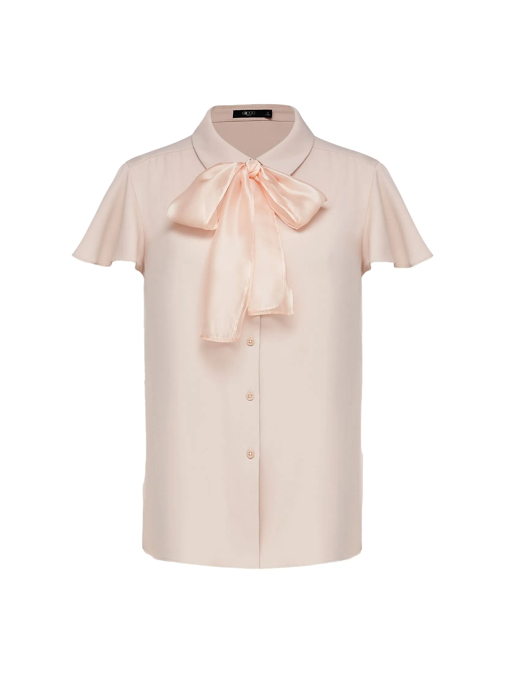 G2000 Women Clothing Satin Blouse With Detachable Bow  Regular Fit - pink