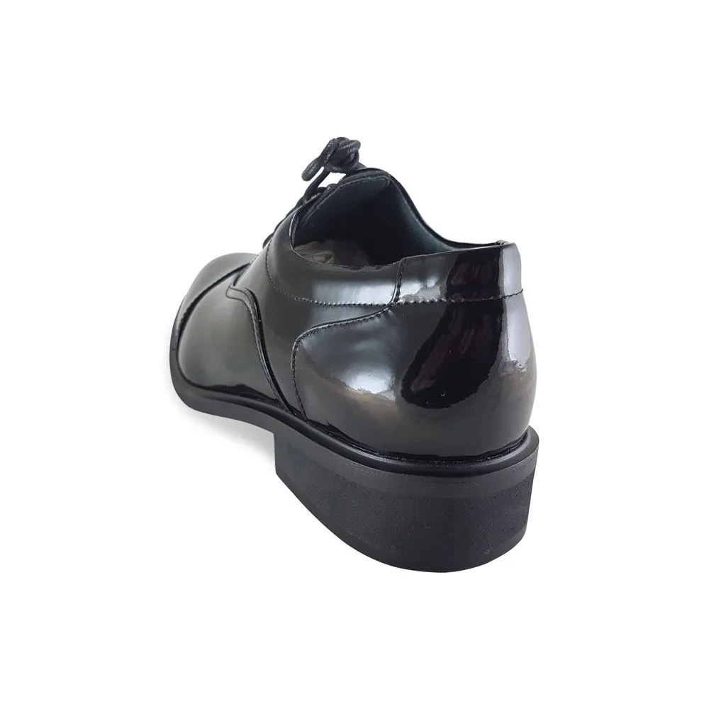 FREEWOOD SHOES shiny leather laced-black