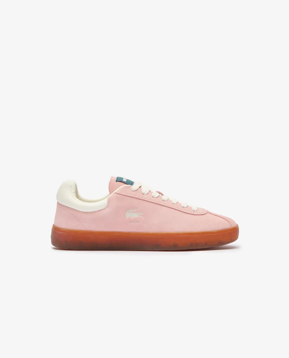LACOSTE Women’s Baseshot Suede Trainers Pink