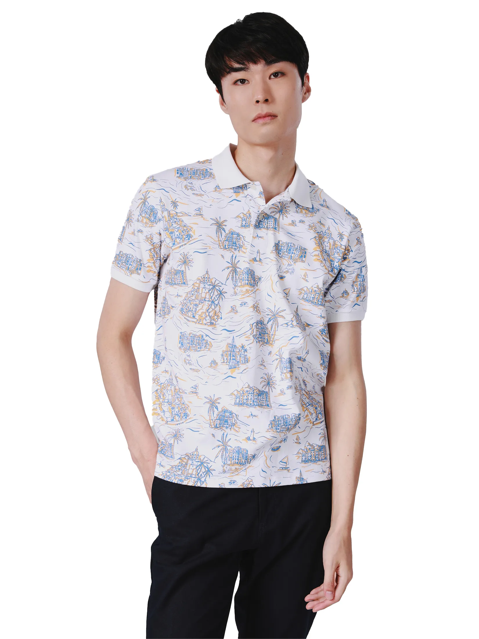 JOHN HENRY Men s Polo (Slim Fit) SONGKRAN FESTIVAL Off White