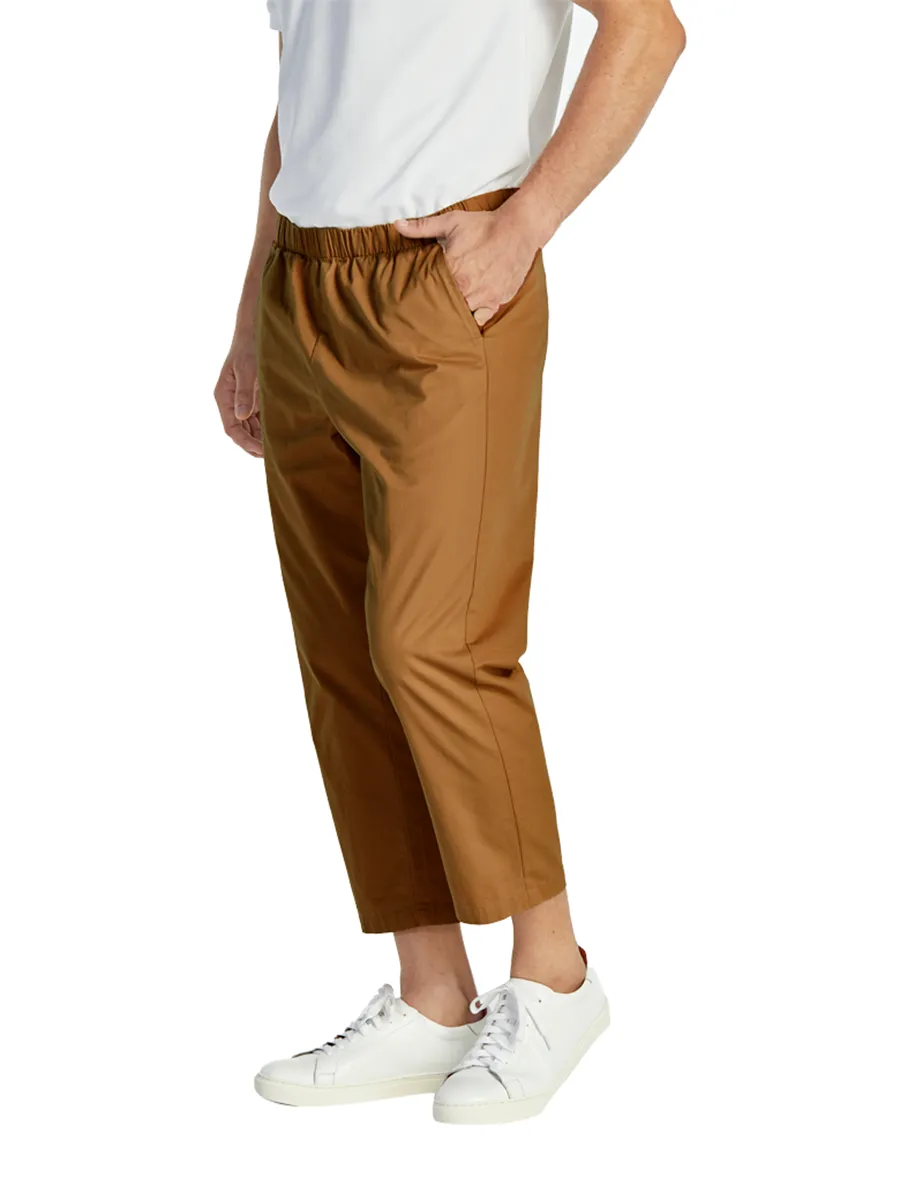 ELLE HOMME MEN ELASTIC WAIST PANTS W8Q001BR - BROWN