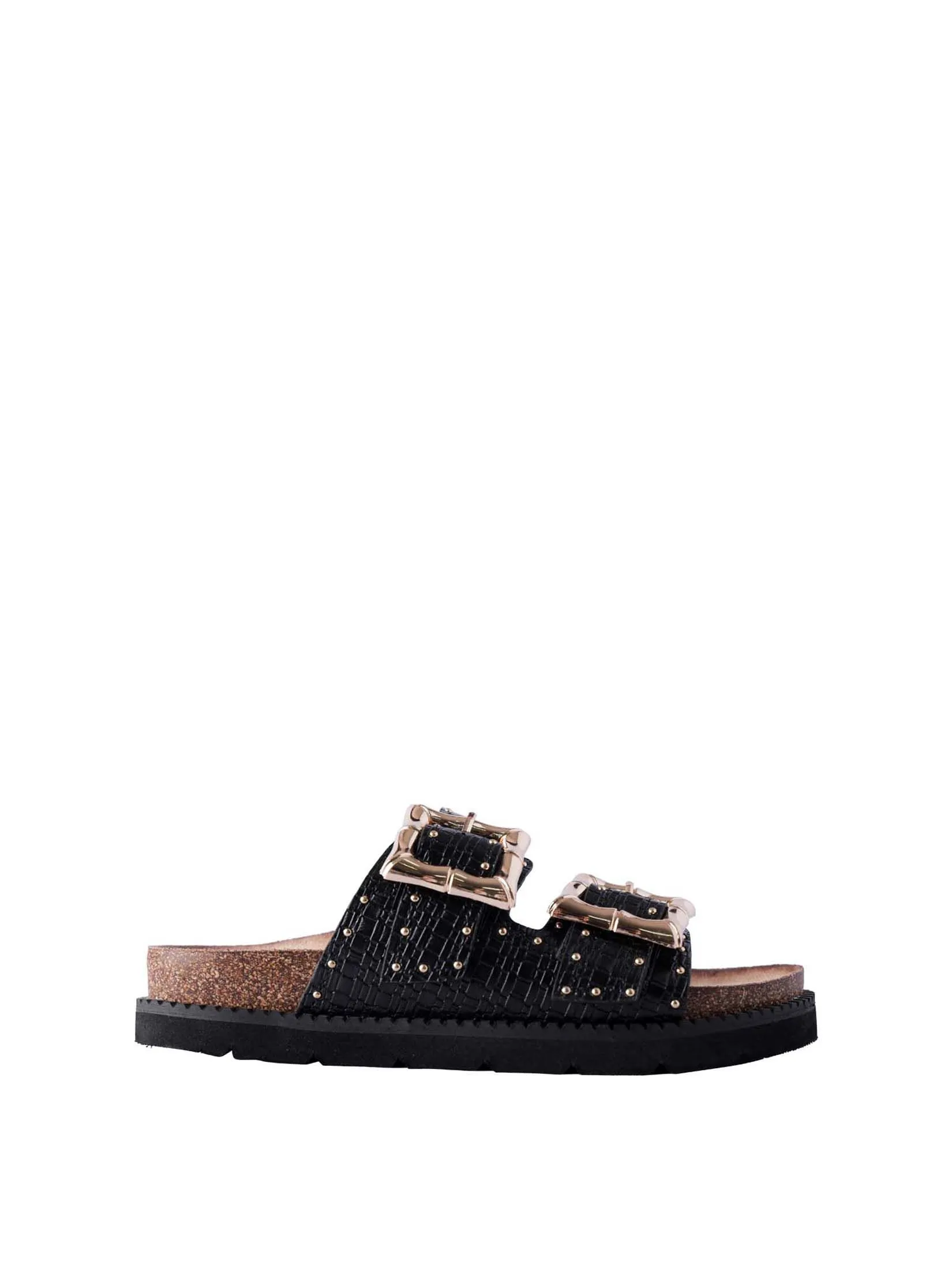 VILLAINS SF HILDA Women's Platform Flat Sandals BLACK