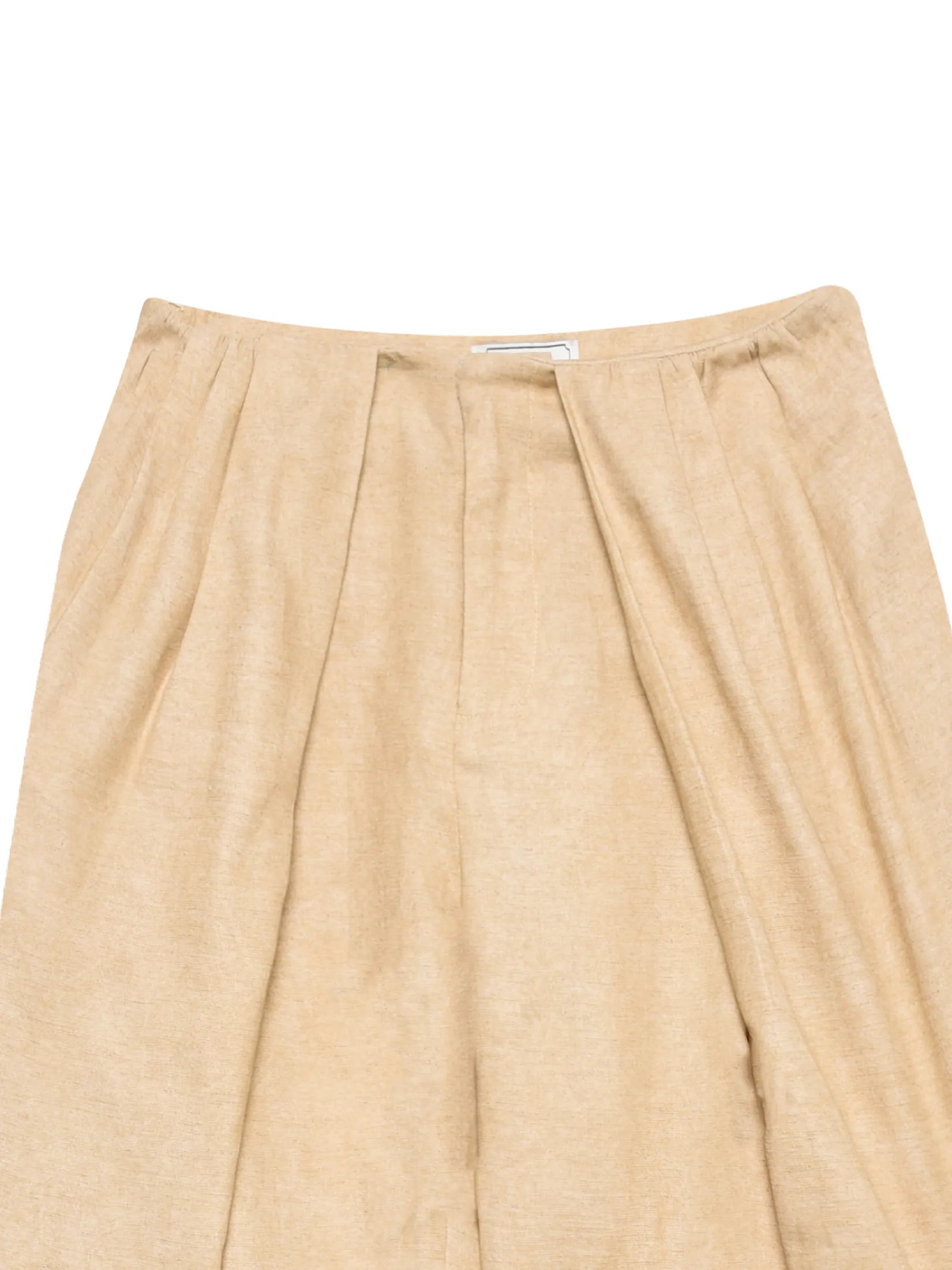 KLOSET (PF25) Women Contrast Waist Trousers Beige