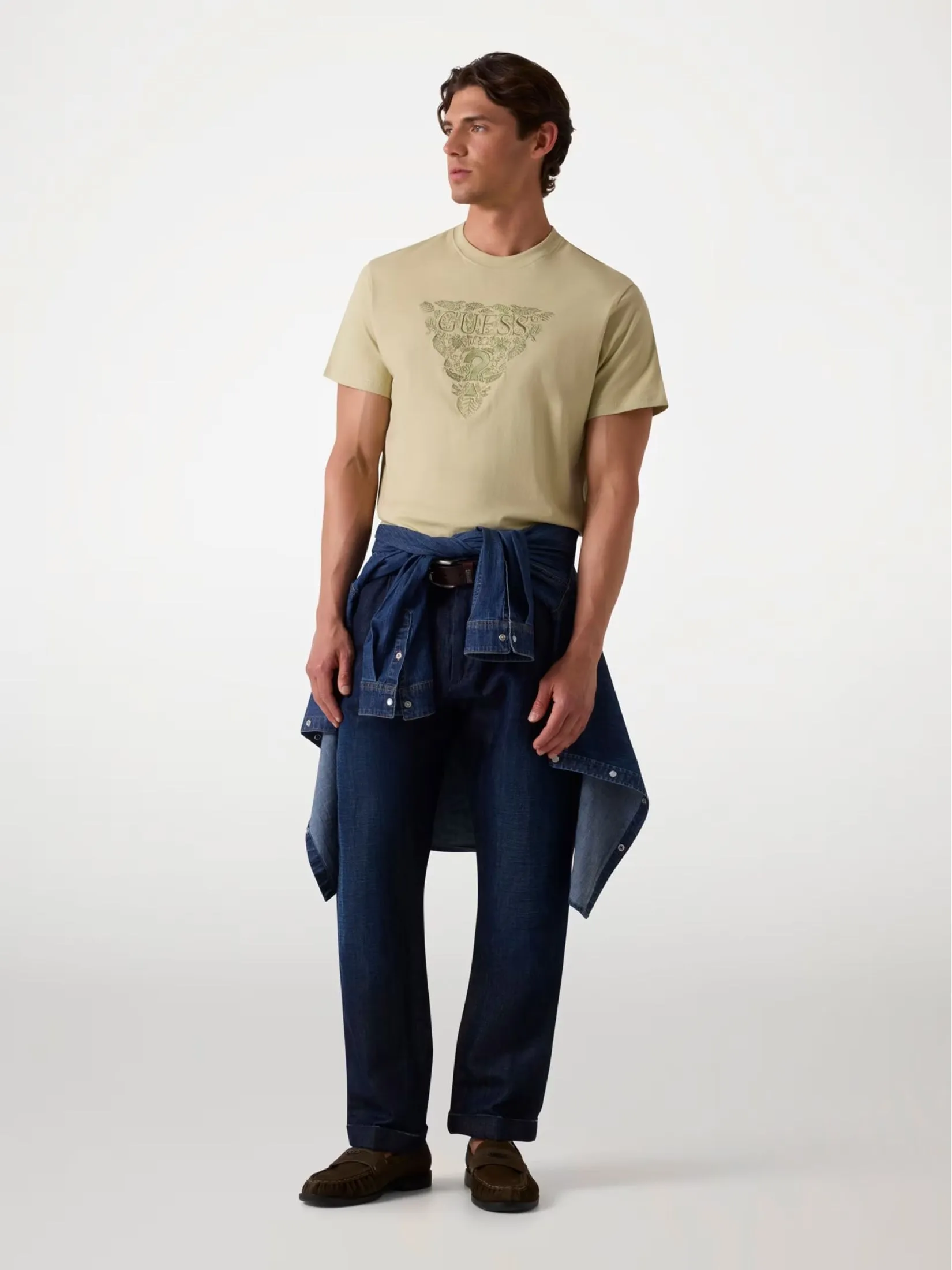 GUESS GUESS MEN Regular-fit Logo T-Shirt  M5GI16K8FQ4  -  Green