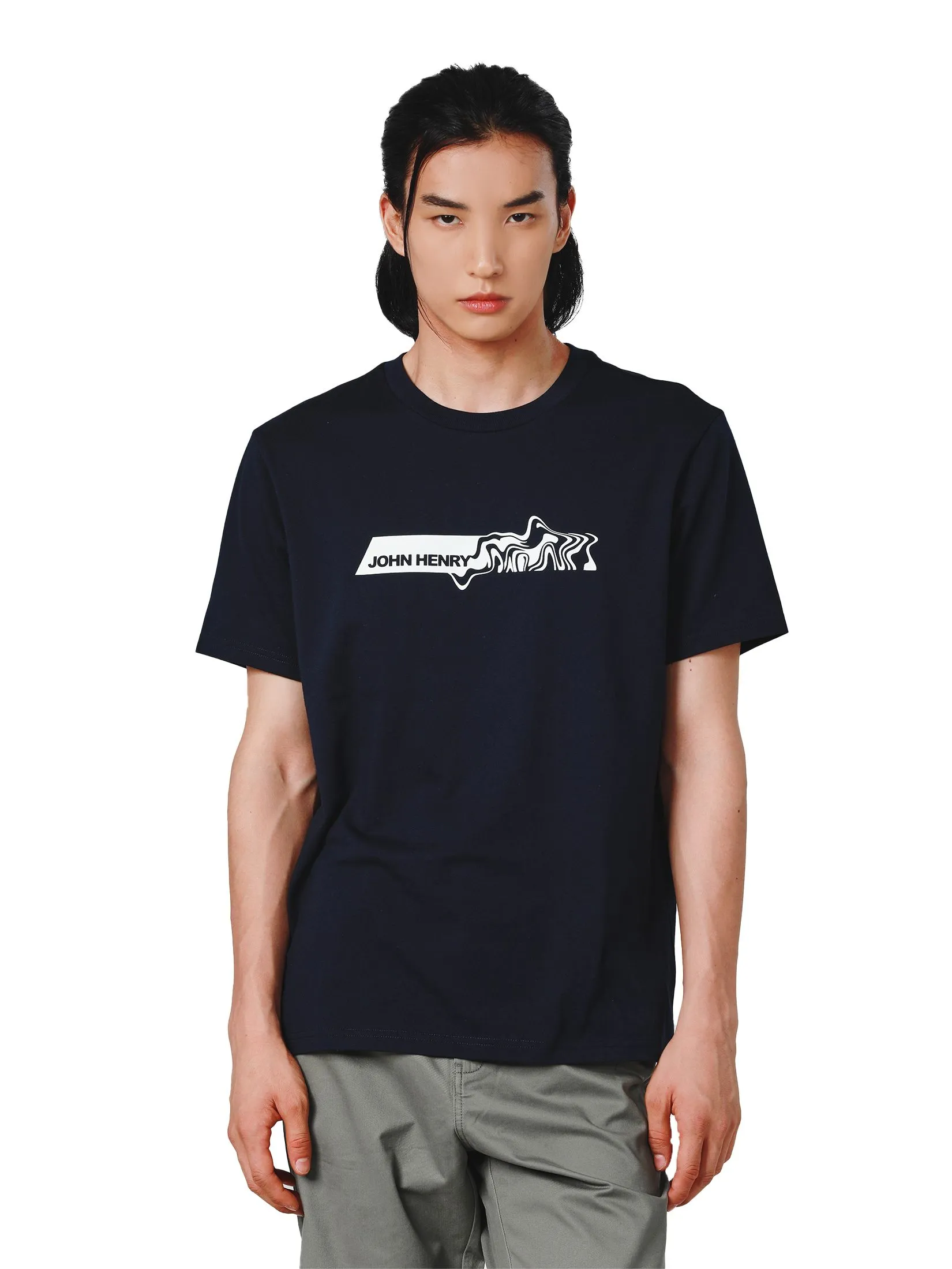 JOHN HENRY Men's T-Shirts (Slim Fit) ICONIC AF Navy