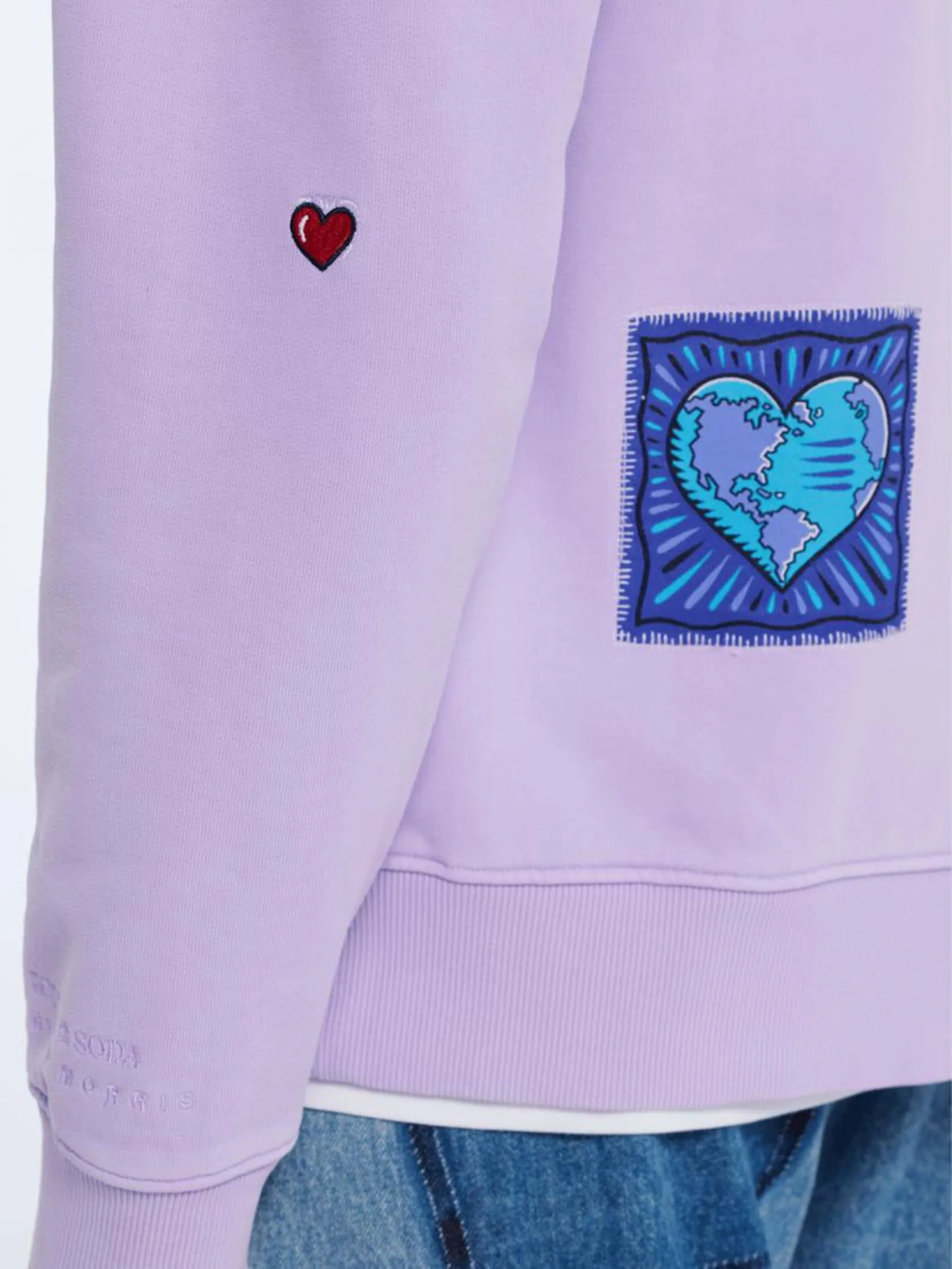SCOTCH&SODA Men Hoodie Scotch & Soda x Burton Morris Heart Printed Bright Lavender