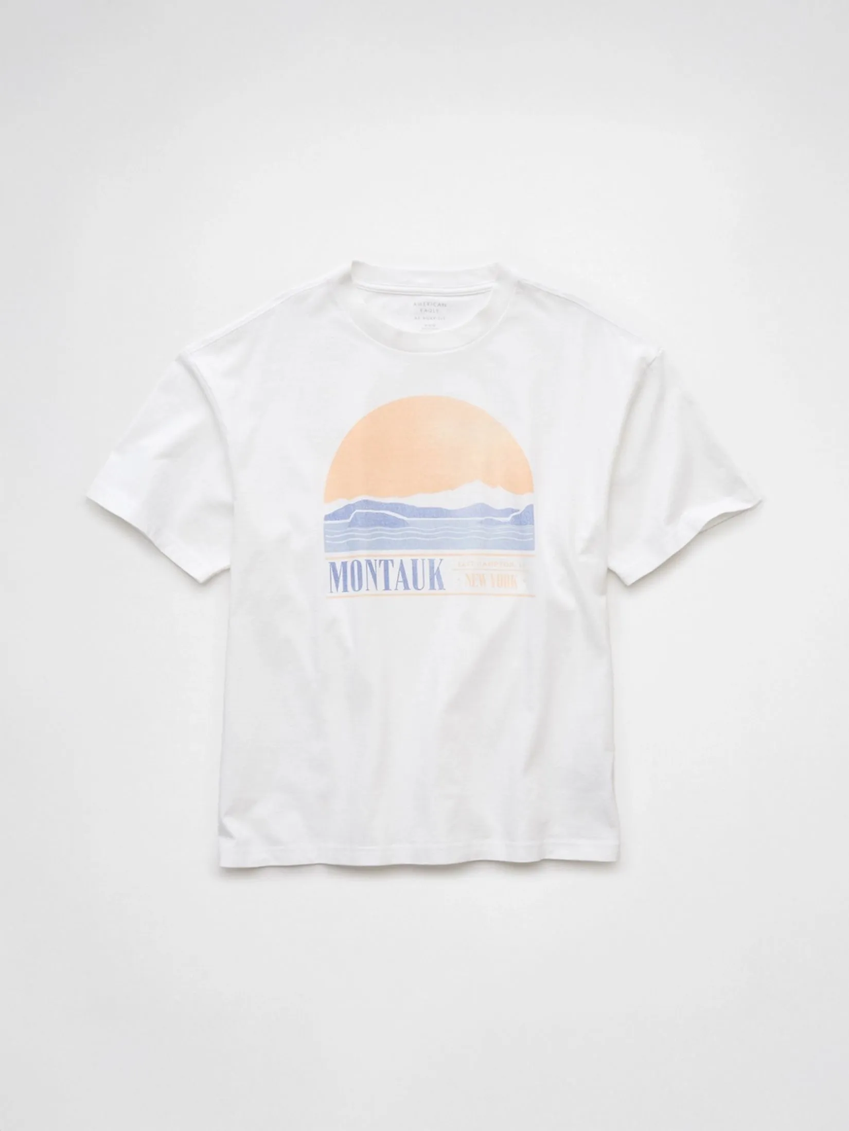 AMERICAN EAGLE MEN G SS SP2 RELAXED SET IN TEE- PC DYE + SERIOUSLY SOFT 100 WHITE