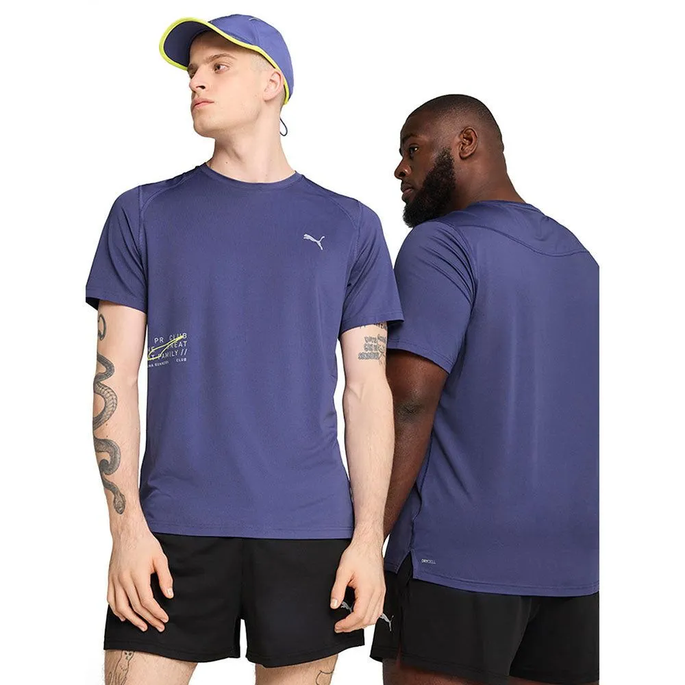 PUMA Men Running T-Shirt Graphic Mesh Blue - PU097AP343EGTH