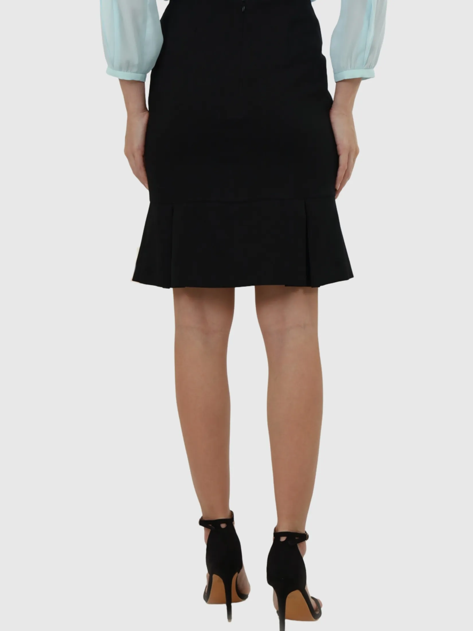 VERONIQA Women Skirt Short Moss Crepe Black