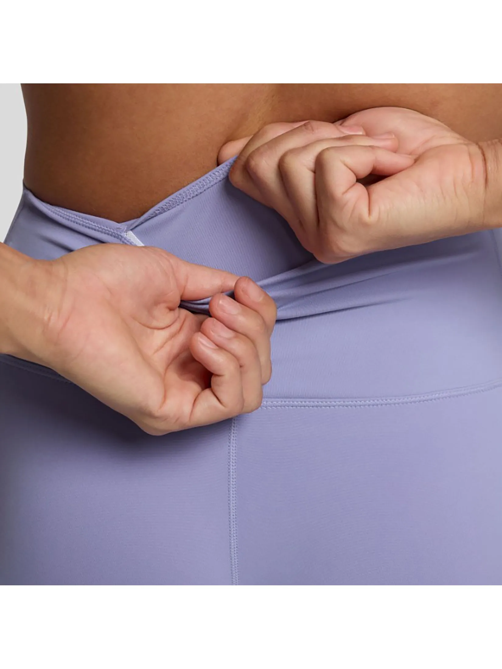 NIKE Women Leggings One Seamless Front High-Waisted Full-Length Lilac Ice/Black