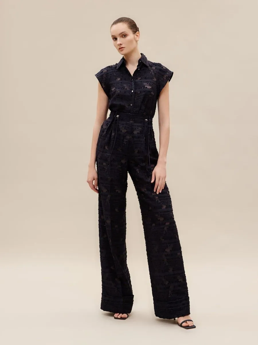 ASAVA ( SS24 ) Carina High-waisted Women Pants Navy Blue