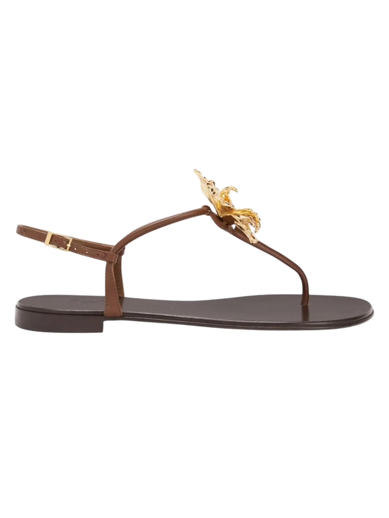GIUSEPPE ZANOTTI Women Sandals THE ORCHID FLAT CASTAGNA Size - 36 EU