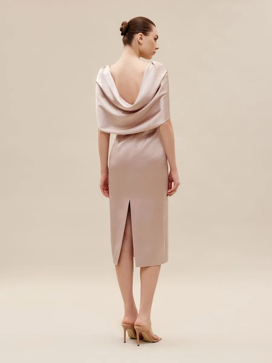 ASAVA ( SS24 )Tatiana Cape-sleeve Women Dress Pink