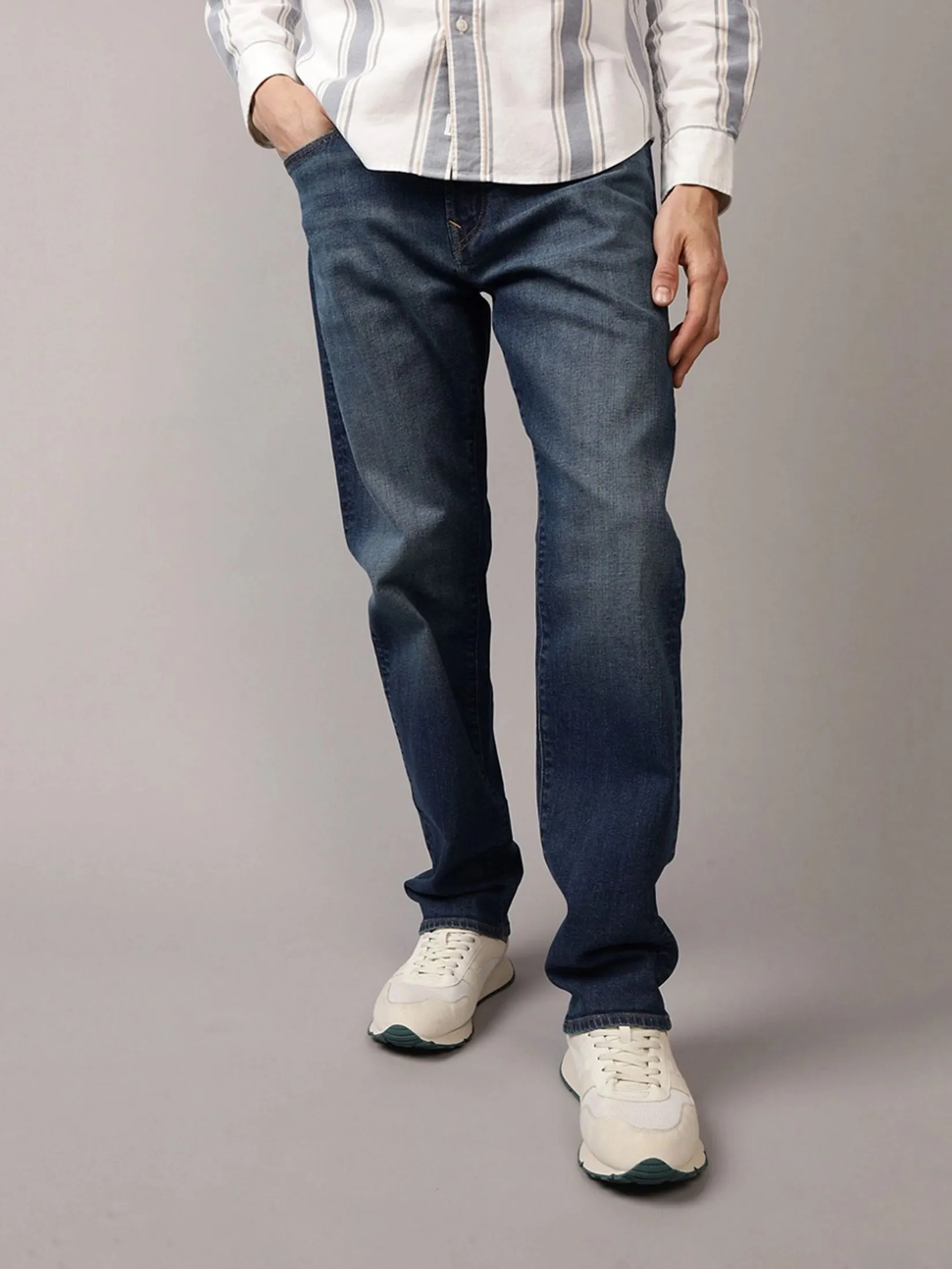 AMERICAN EAGLE MEN INTL EXCLUSIVE VPP DARK CLEAN ORIGINAL STRAIGHT 334 DEEP INDIGO