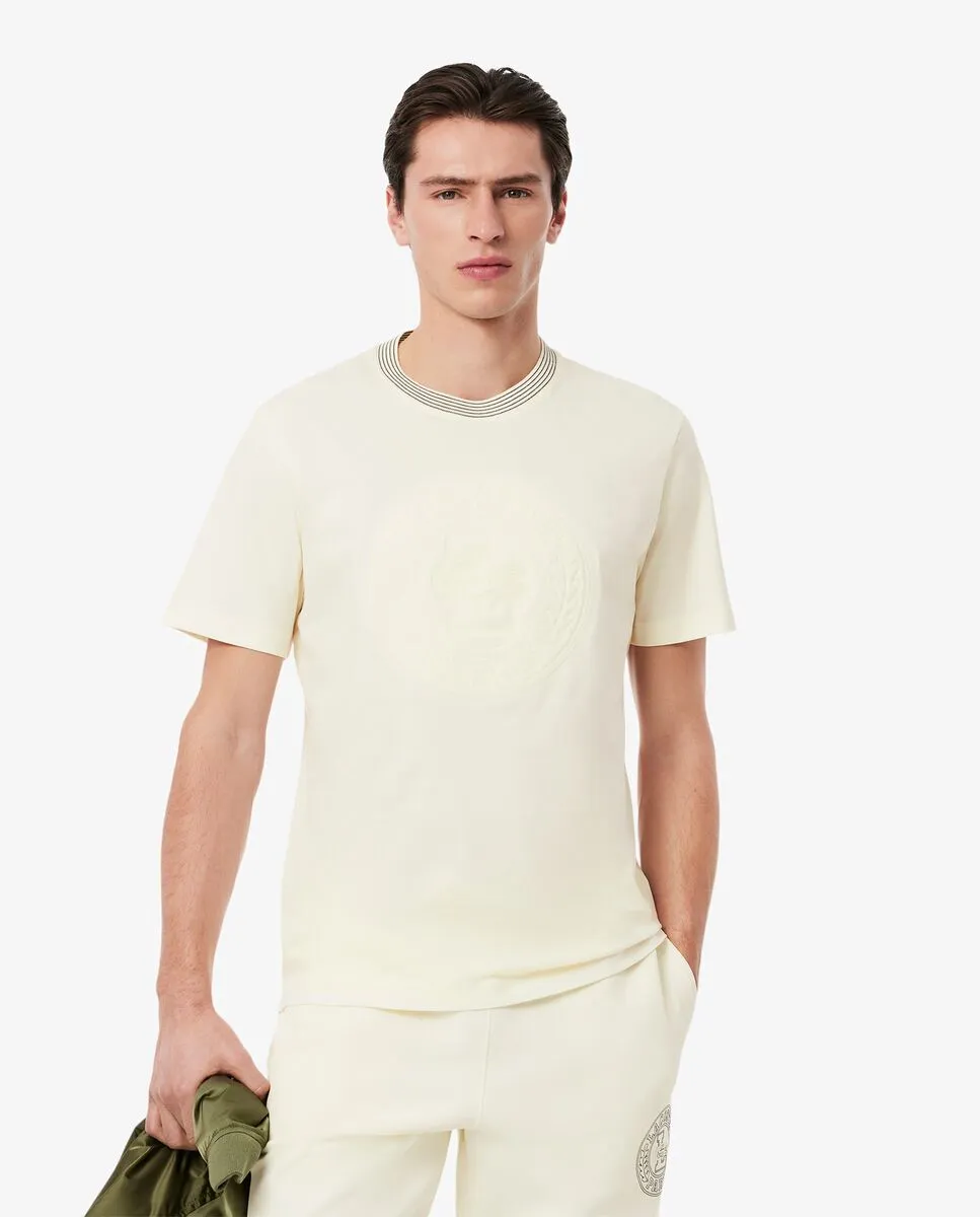 LACOSTE Embroidered Cotton Jersey T-Shirt White