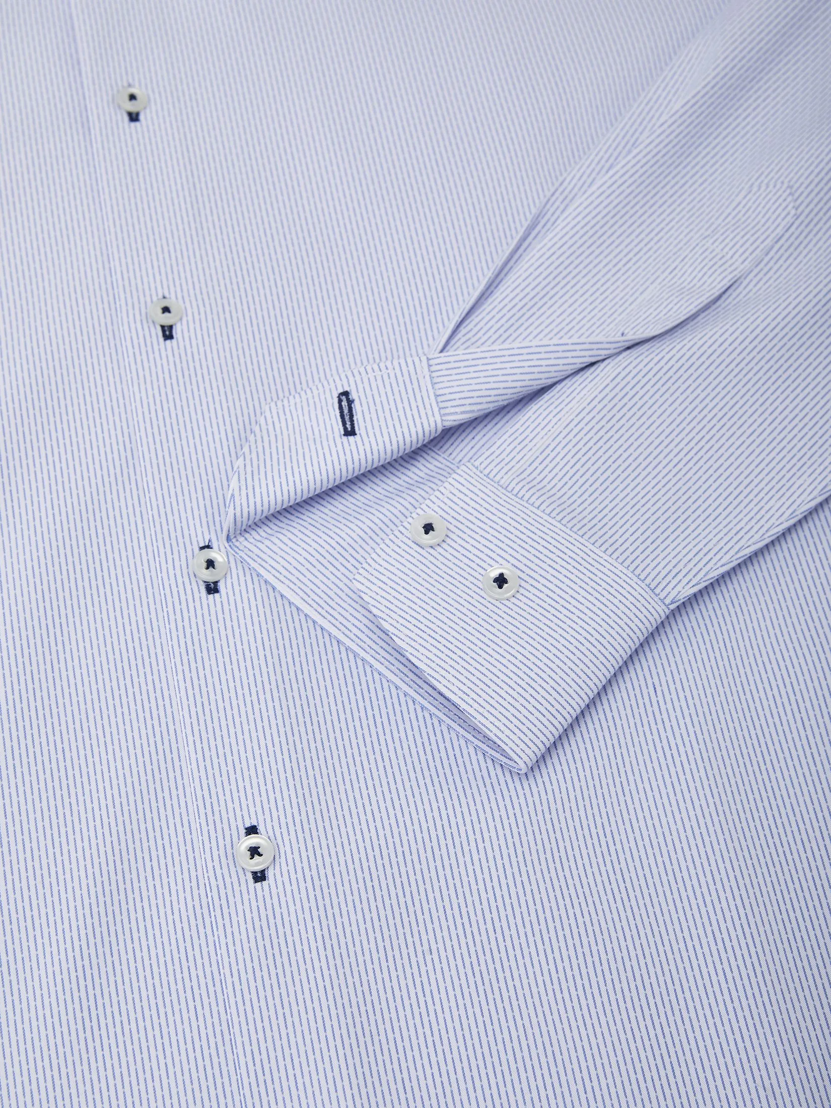 G2000 Men Clothing Non-Iron Silky Touch Stripe Shirt  Smart Fit - Blue