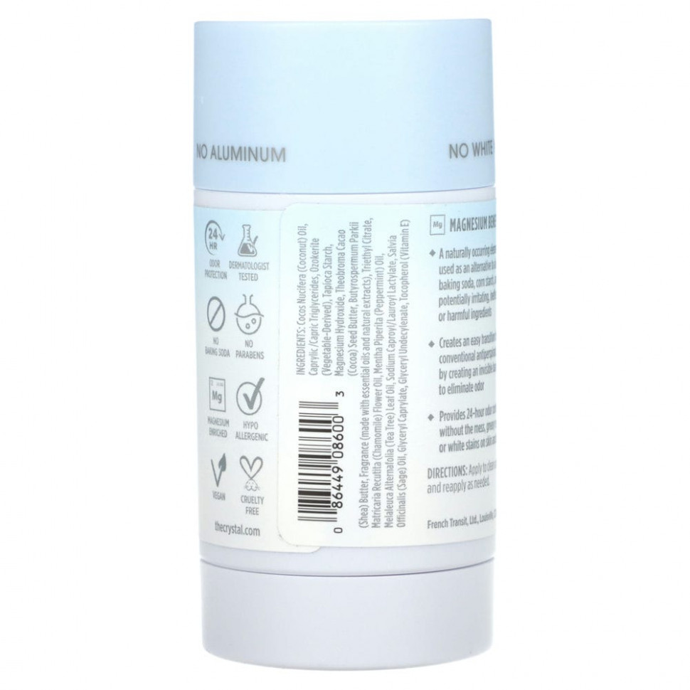 Crystal, Обогащенный магнием дезодорант, Clean + Fresh, 70 г (2,5 унции)