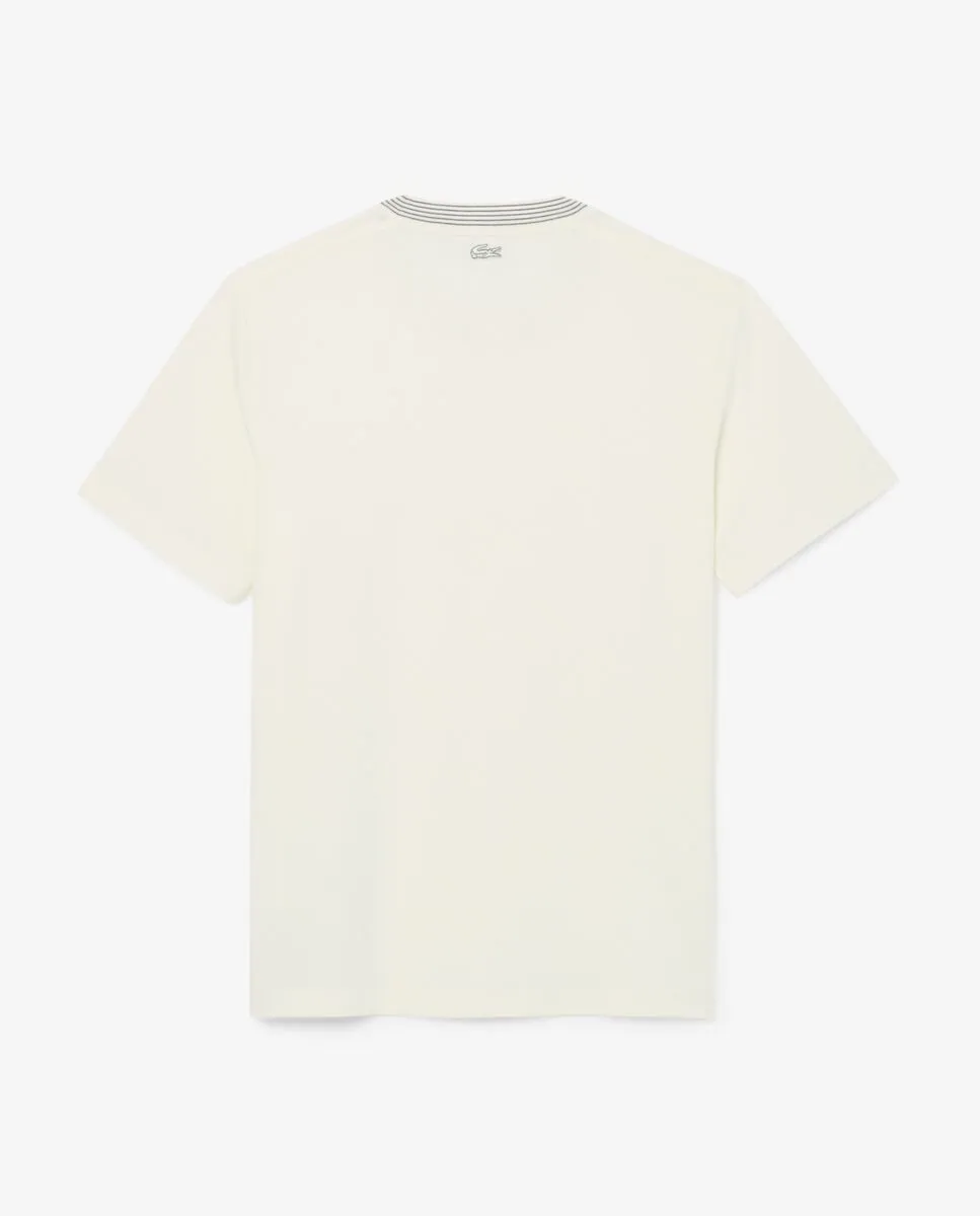 LACOSTE Embroidered Cotton Jersey T-Shirt White