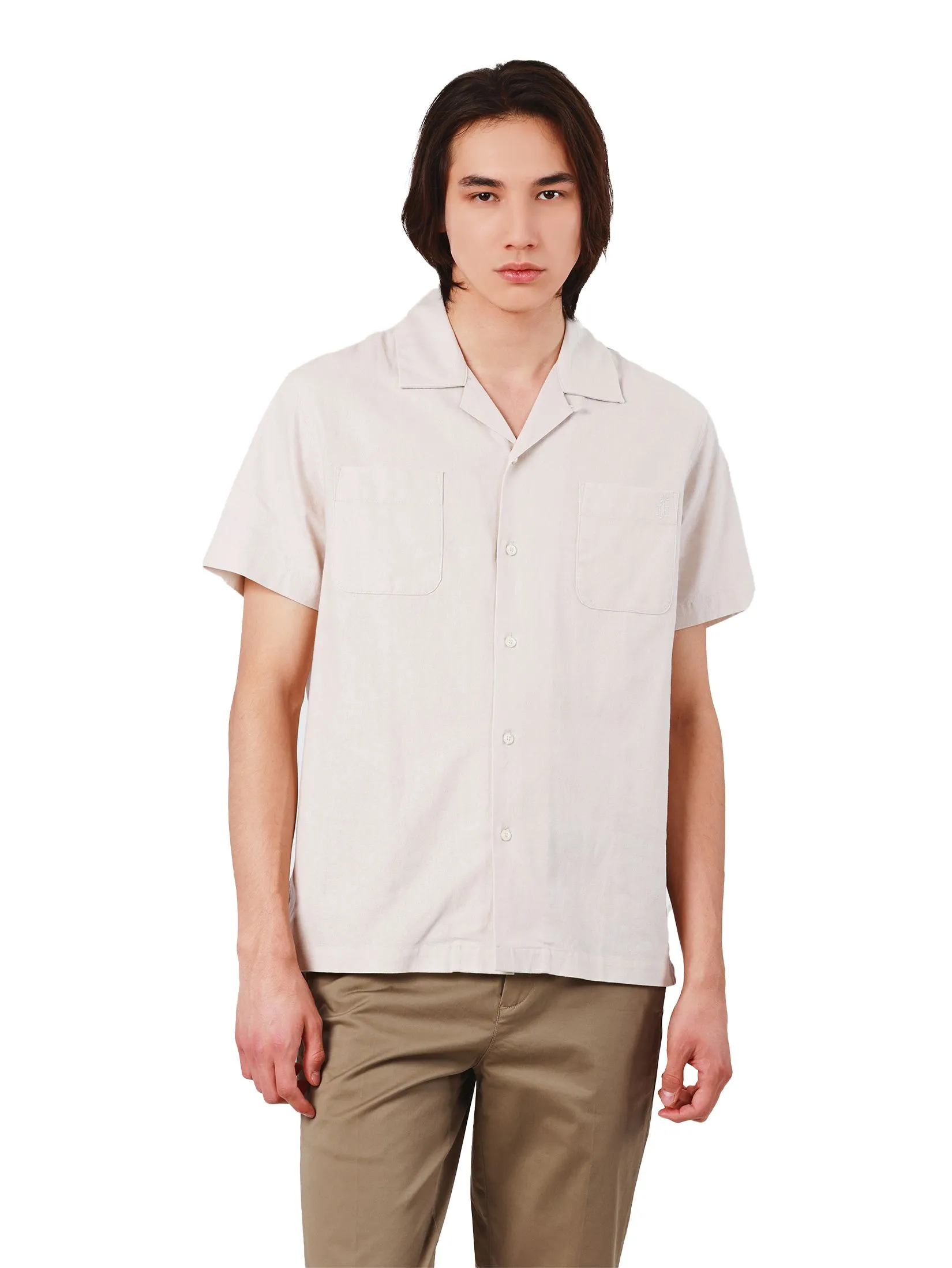 JOHN HENRY Men's Short Sleeves Shirts (Regular Fit) Rejuvenate Vacation Beige Size - L