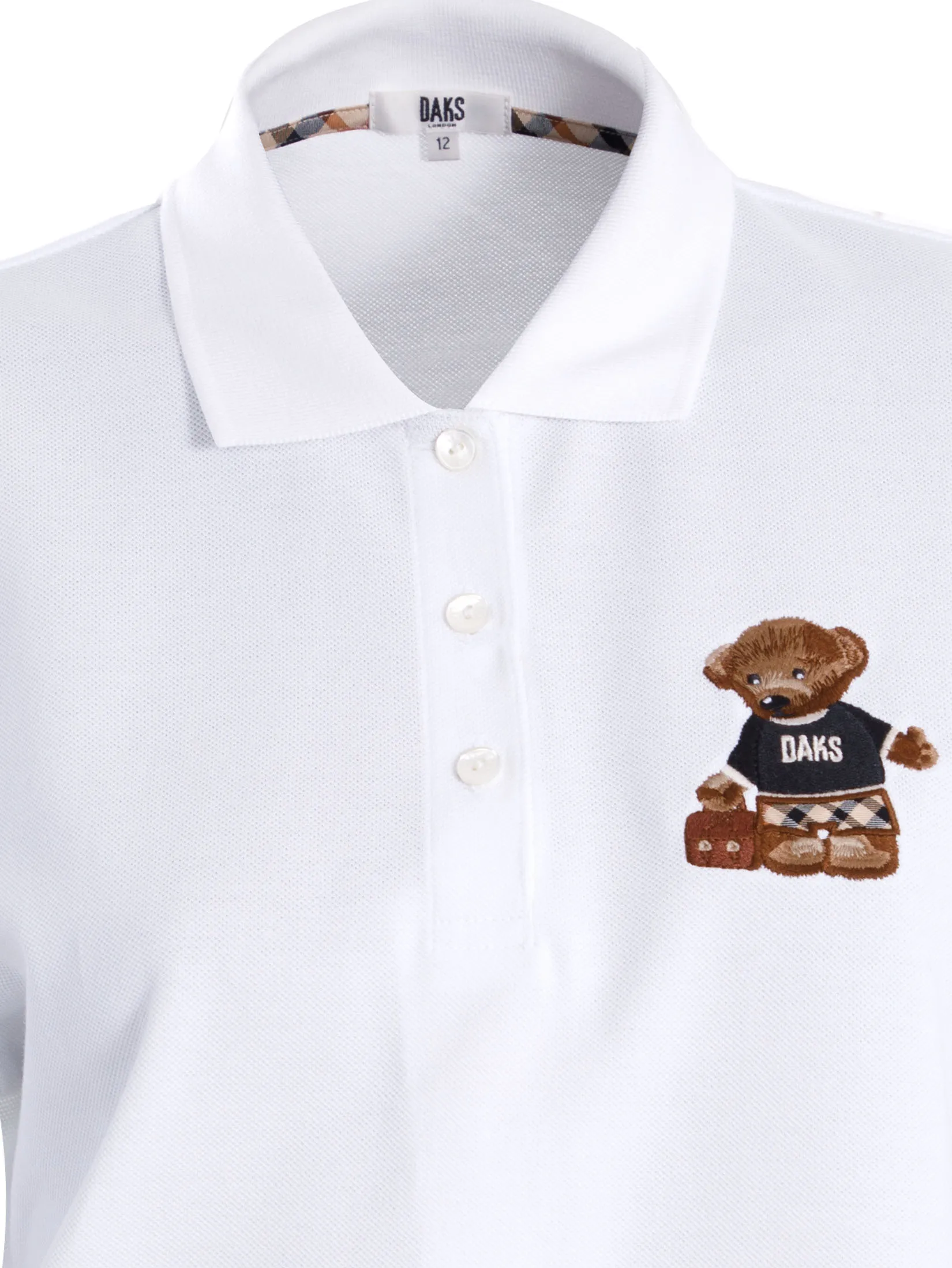 DAKS Women  Short Sleeve Polo Regular Fit White