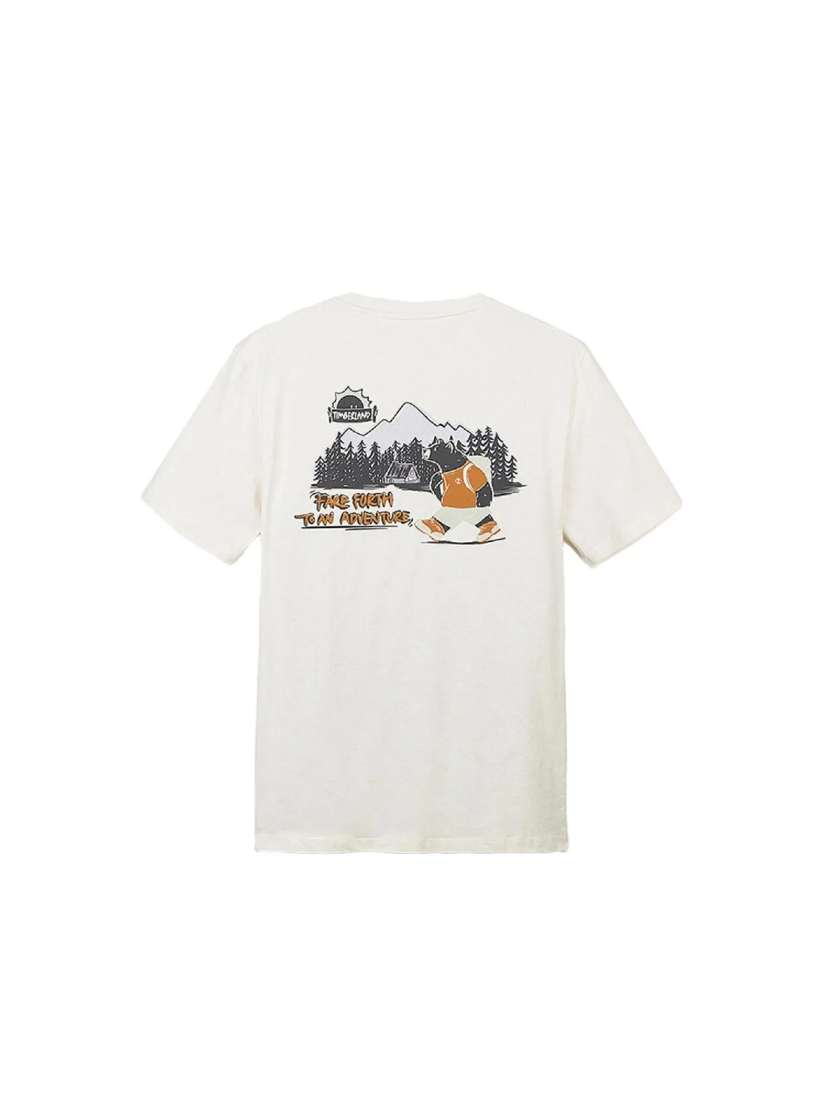 TIMBERLAND Men's Back Graphic Short Sleeve T-Shirt Neutral White