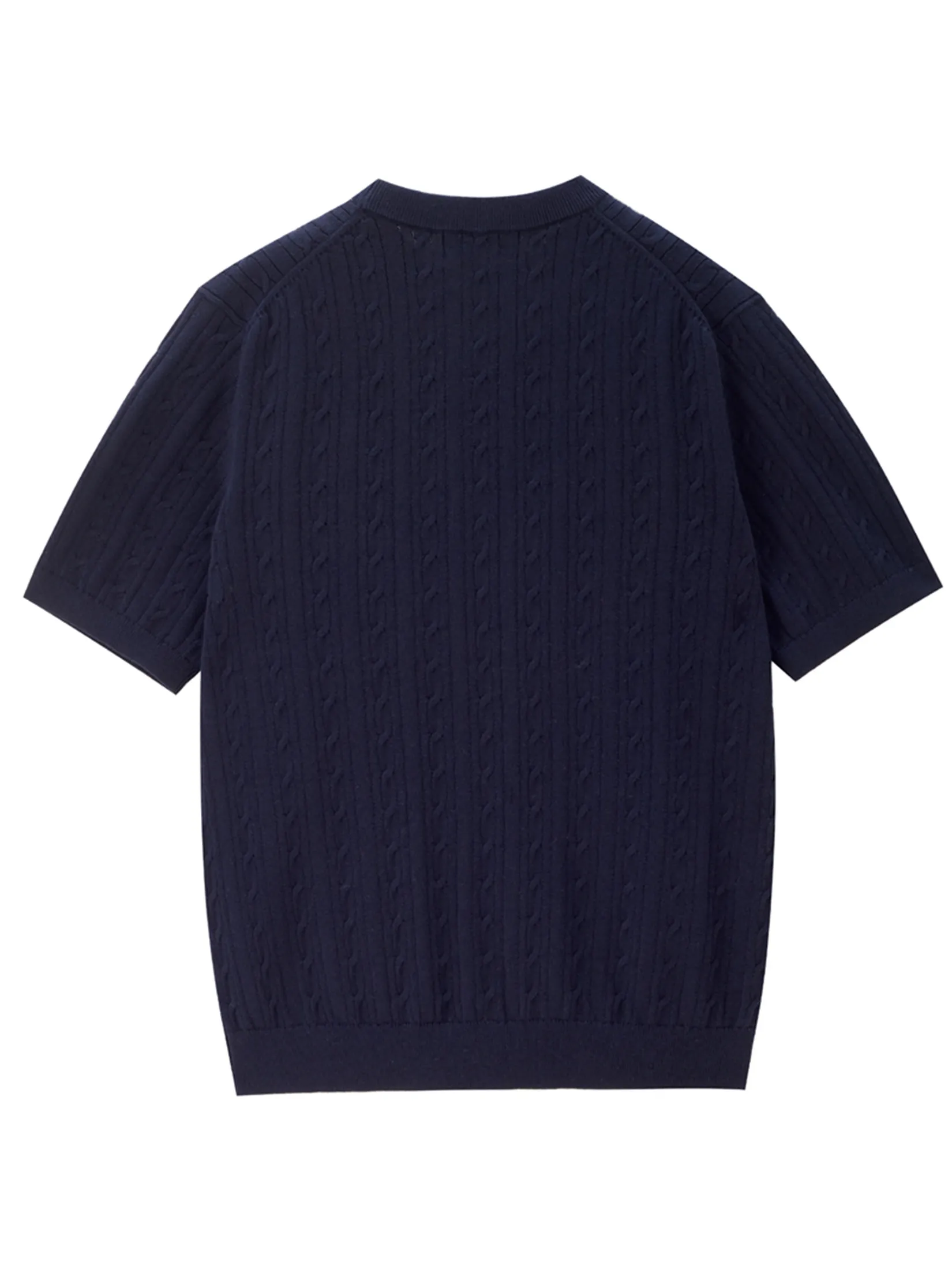 GIORDANO Men s  Online Exclusive Signature Knit Cable Sweater (Korea) Dark Blue