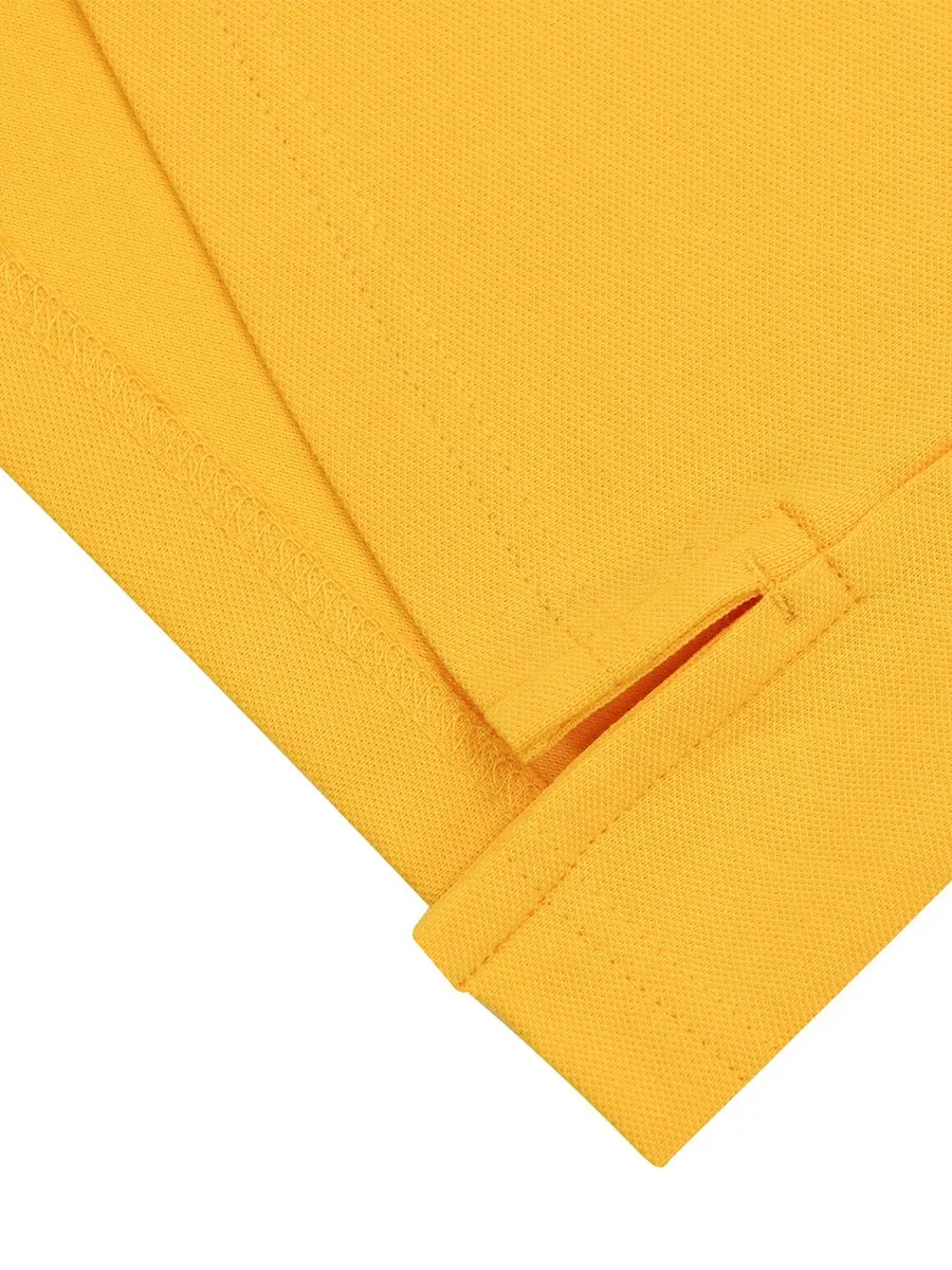 GIORDANO Men's Cotton Lycra Solid Polo Daffodil Yellow