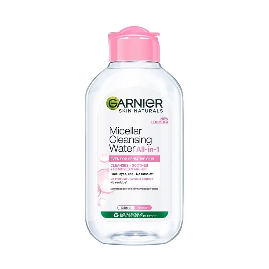 Garnier Skin Naturals Micellar Cleansing Water All-in-1 Even Sensitive Skin 125 Ml. - Pink