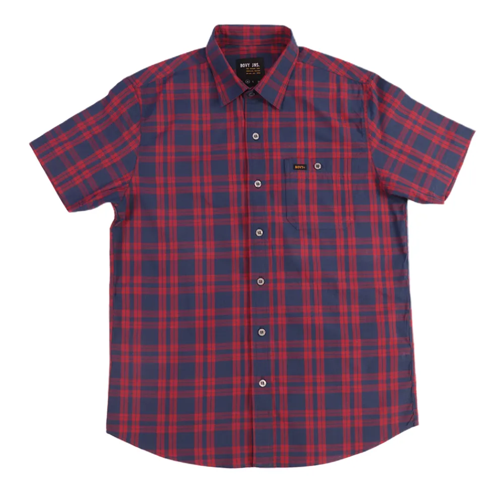 BOVY BAS3917-SHIRT NAVY X RED SCOTTEED