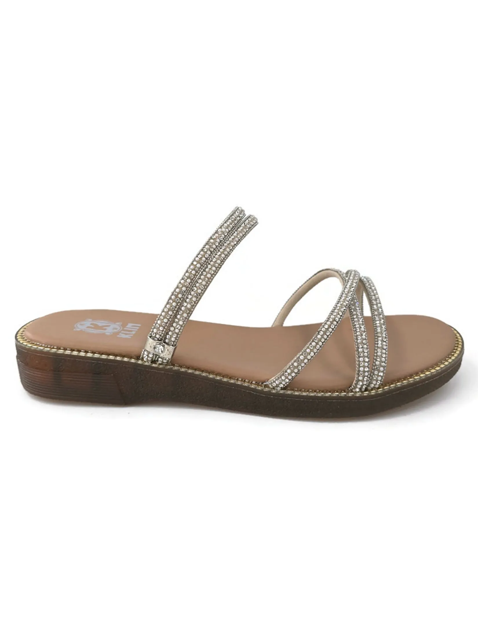 KLIN Woman Sandals, Ankle Strap Sandals Pearl