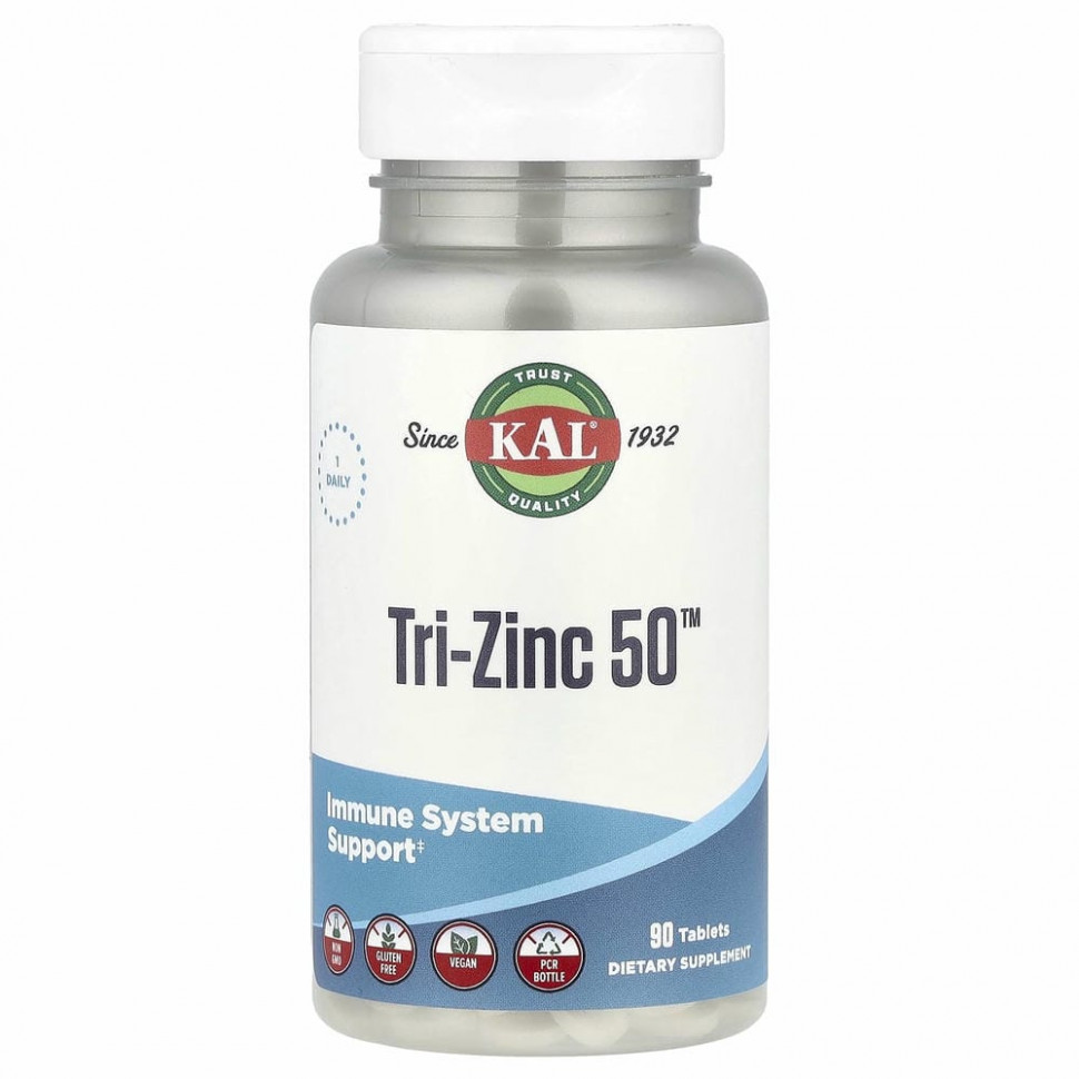 KAL, Tri-Zinc 50, 90 таблеток