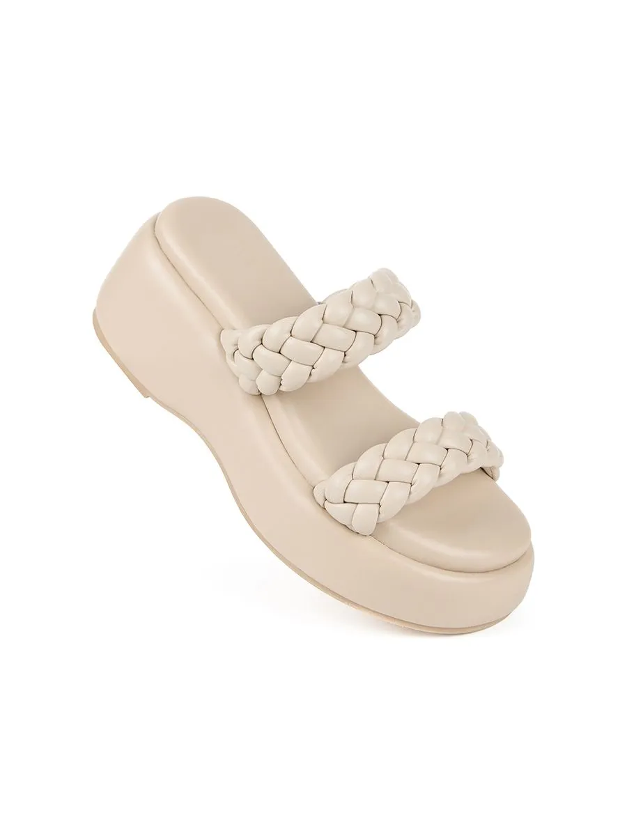 SHU WOMEN  BEDDY 2.5" WOVEN WEDGES - NUDE