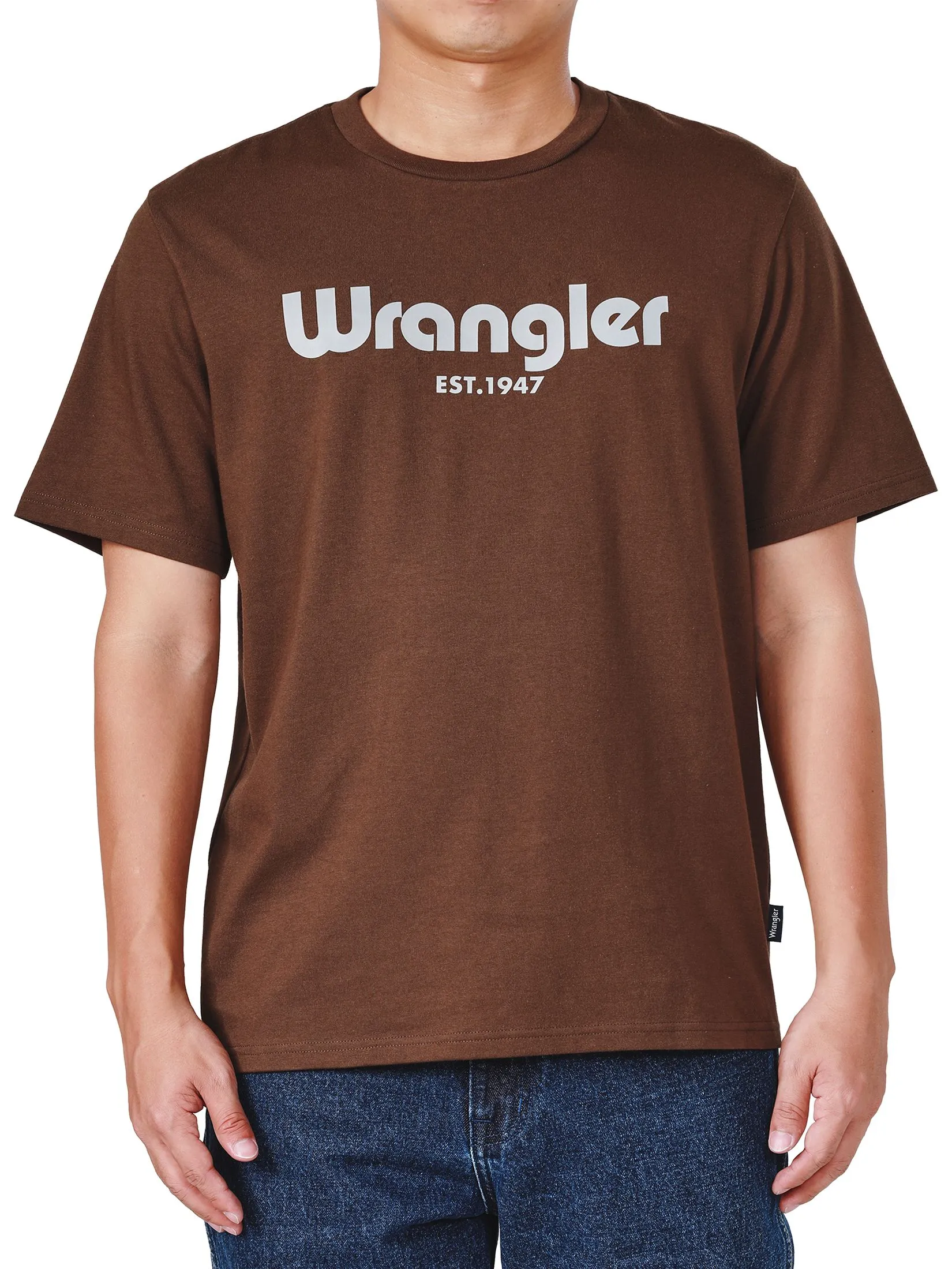 WRANGLER Men's Tee Short Sleeve Regular Fit Brown