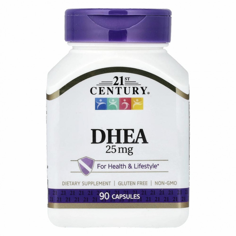 21st Century, DHEA, 25 мг, 90 капсул