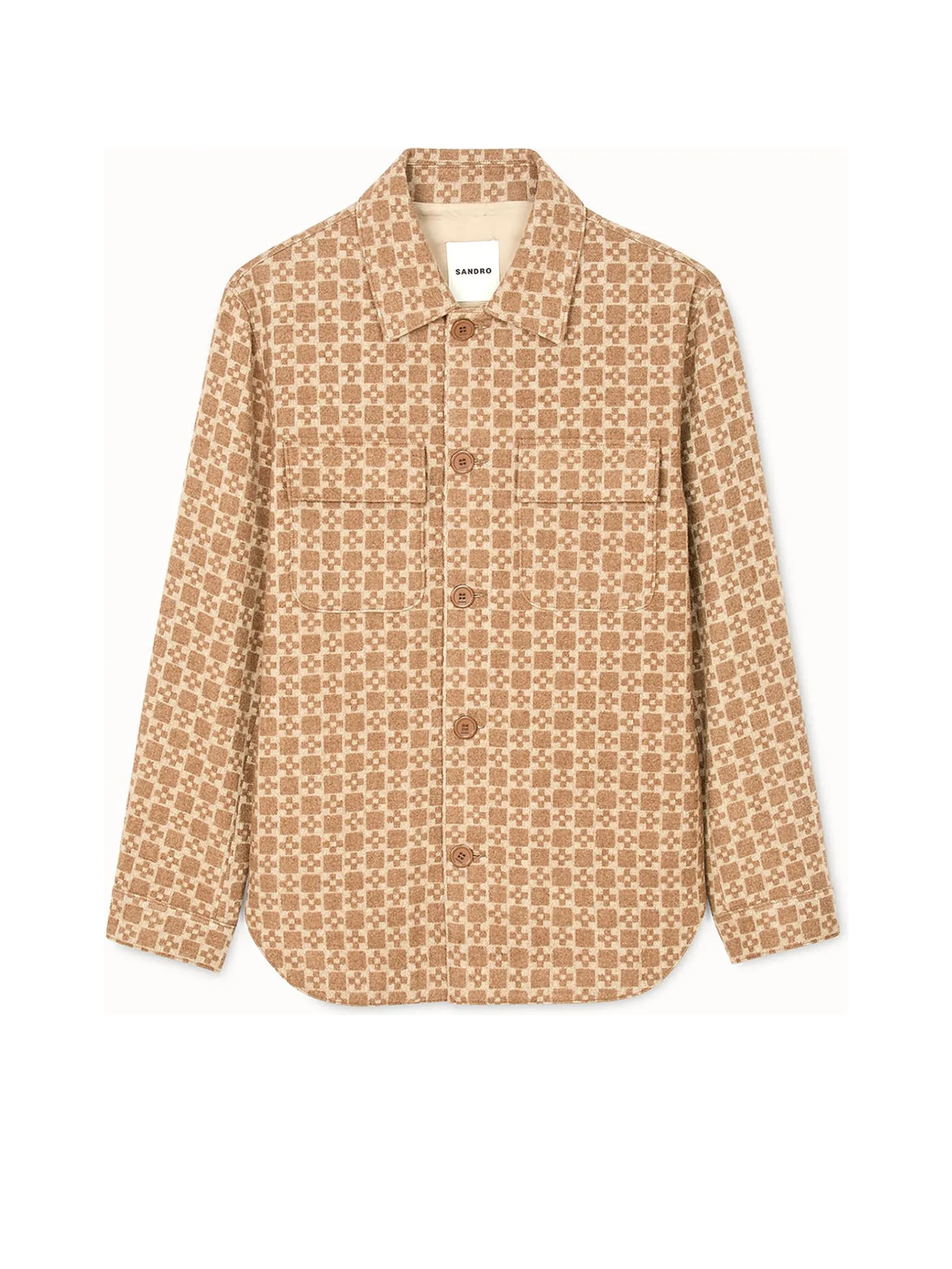 SANDRO Square Cross Jacquard Overshirt