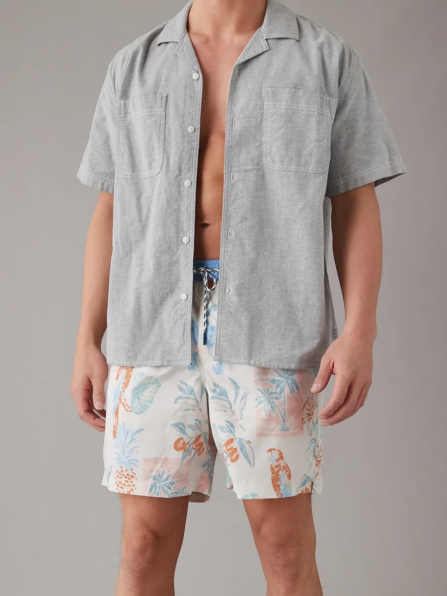 AMERICAN EAGLE MEN 7712 7 INCH TRUNK HAYDEN STRETCH WITH CONTRAST 106 CREAM